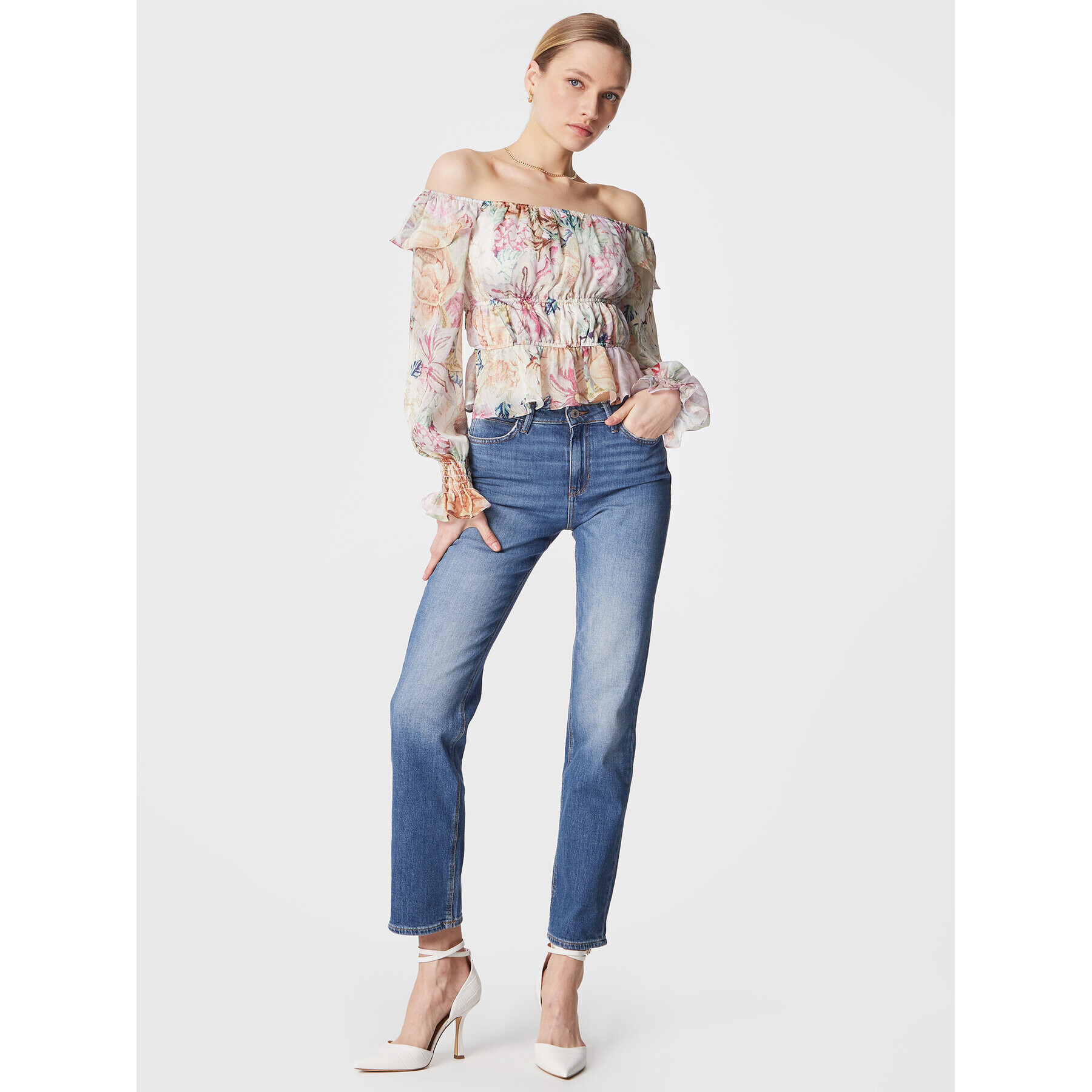 Guess Дънки 1981 W3RA22 D4WF1 Син Straight Fit - Pepit.bg