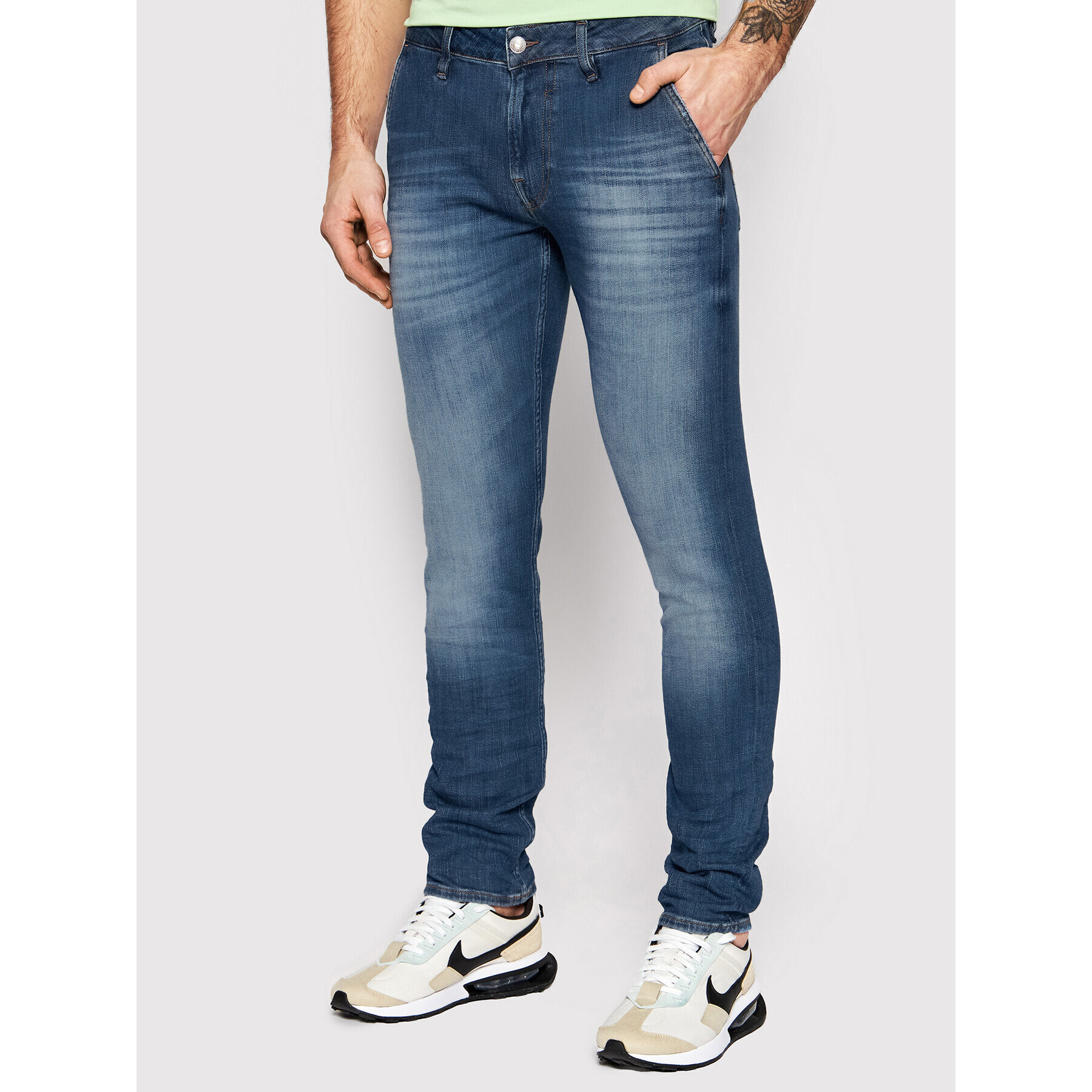 Guess Дънки Adam M2GA81 D4ME1 Тъмносин Skinny Fit - Pepit.bg