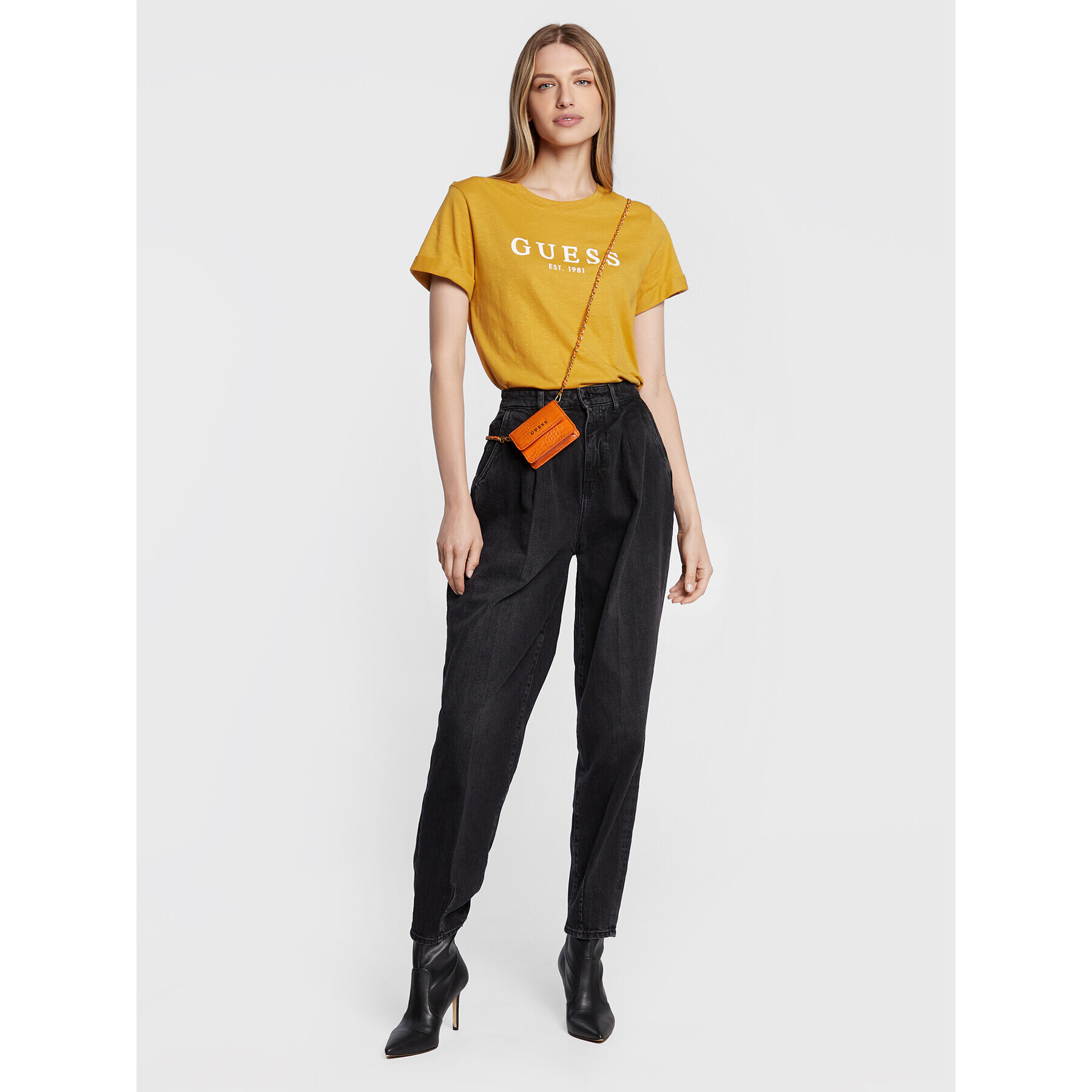 Guess Дънки Andrea W2BA29 D4QD1 Черен Relaxed Fit - Pepit.bg
