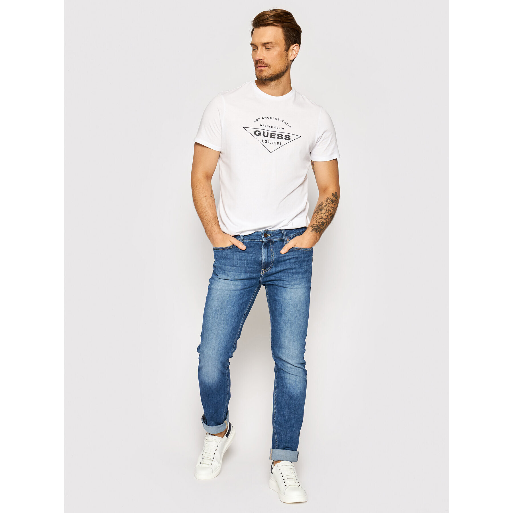 Guess Дънки Angels M1YAN2 D4GV5 Син Slim Fit - Pepit.bg