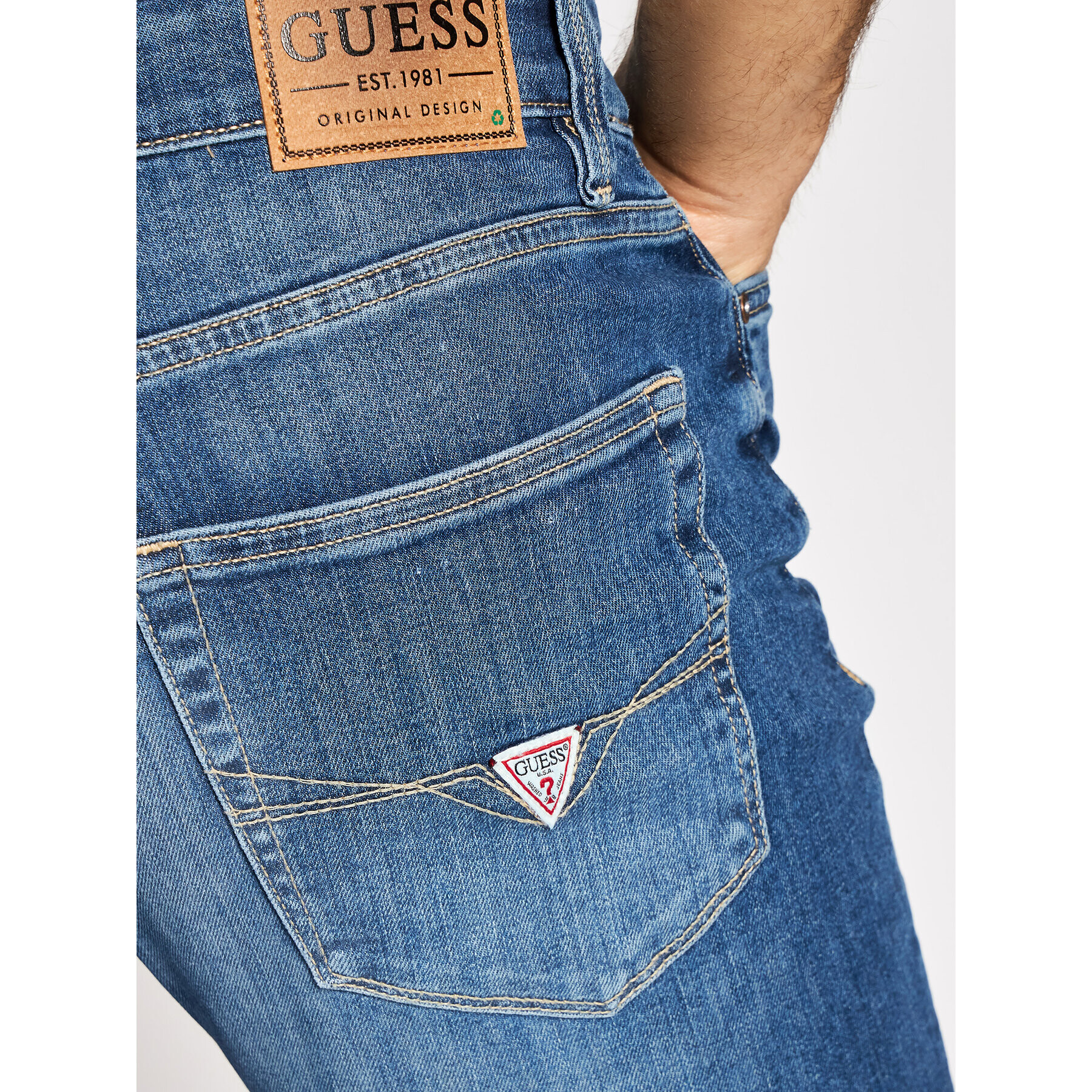 Guess Дънки Angels M1YAN2 D4GV5 Син Slim Fit - Pepit.bg