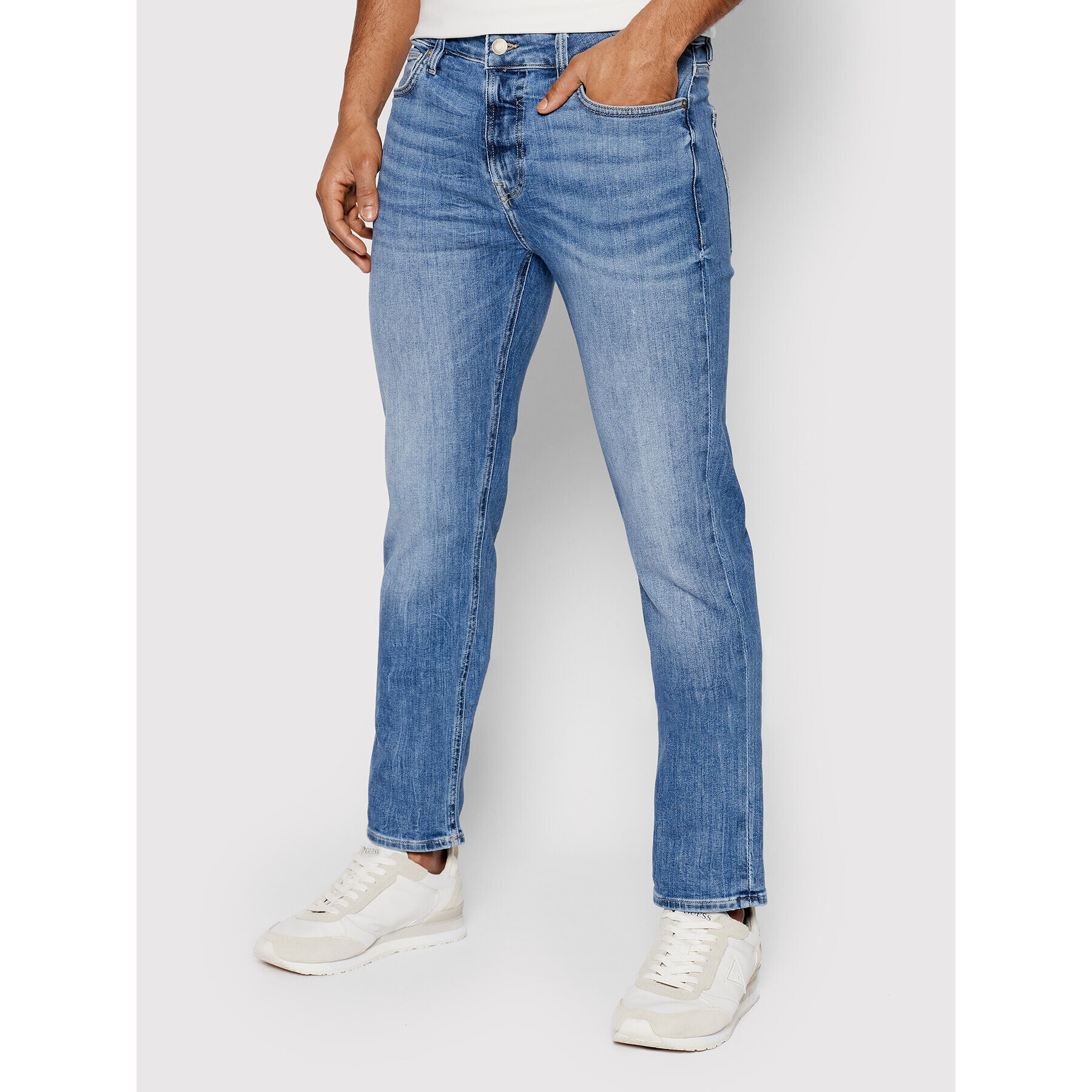 Guess Дънки Angels M1YAN2 D4GV62 Син Slim Fit - Pepit.bg