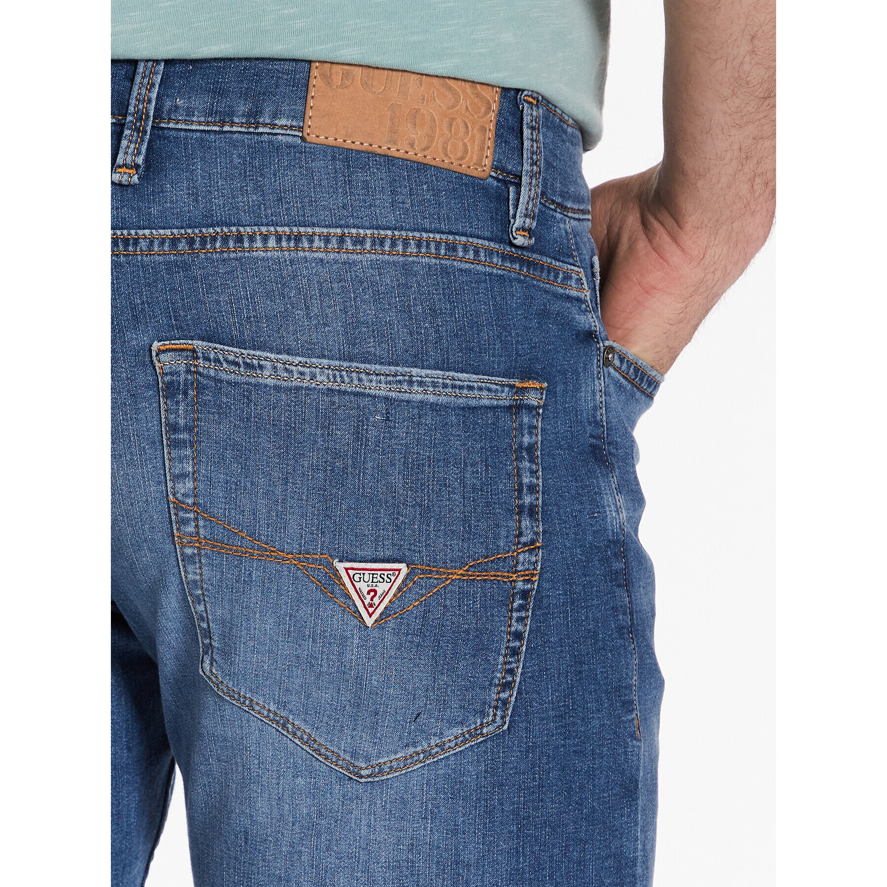 Guess Дънки Angels M3GAN2 D4Z22 Син Slim Fit - Pepit.bg