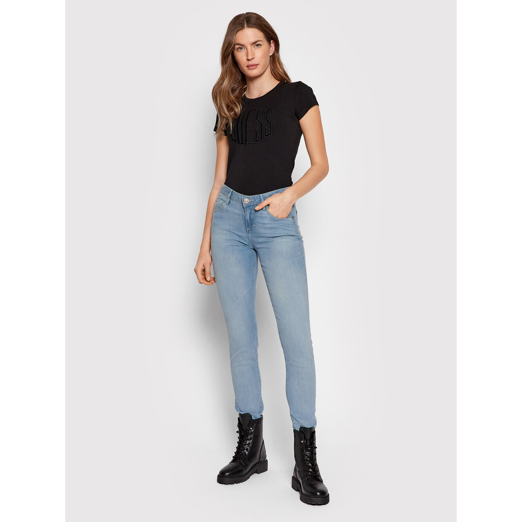 Guess Дънки Annette W2GA99 D4K94 Син Skinny Fit - Pepit.bg