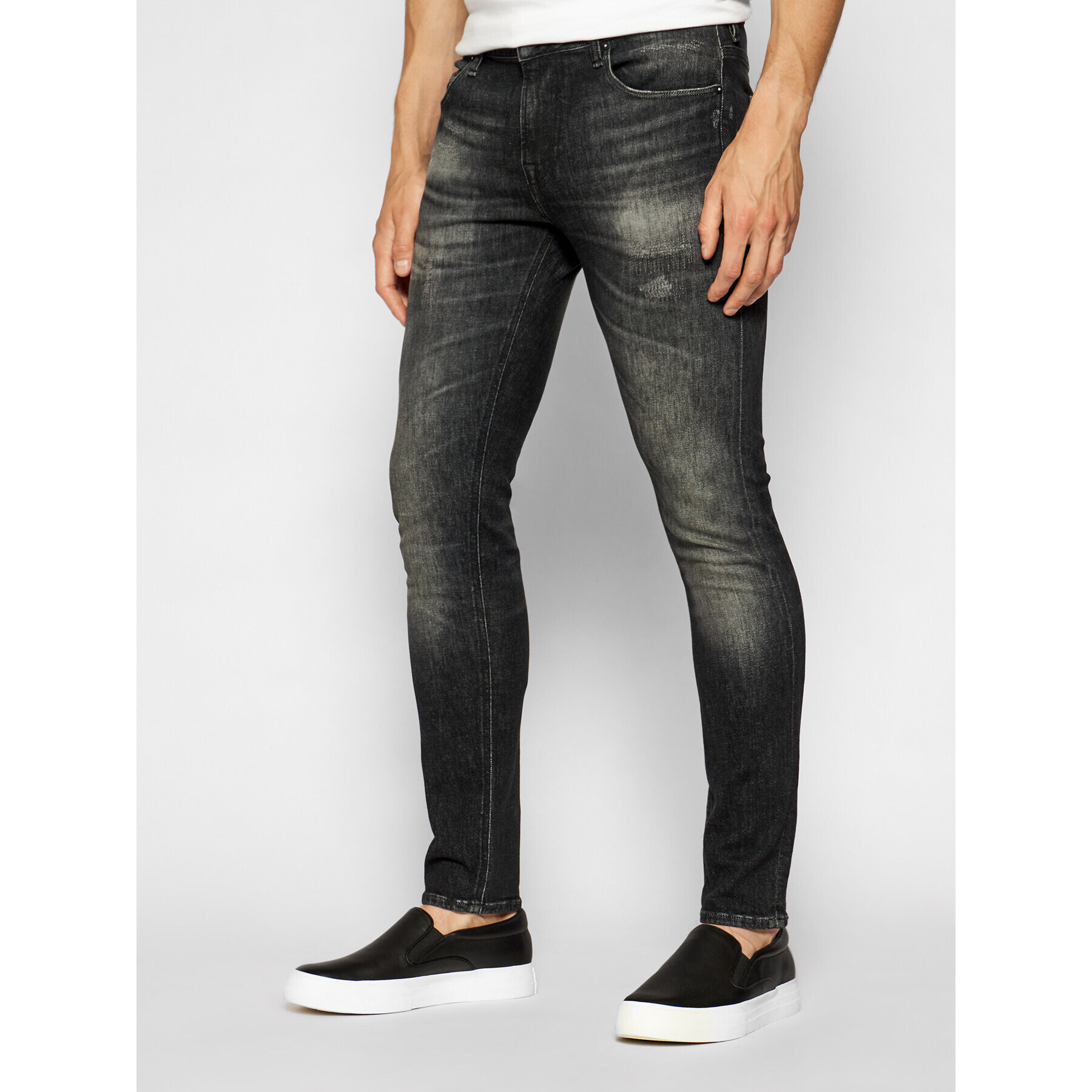 Guess Дънки Chris M1YA27 D4EZ1 Черен Super Skinny Fit - Pepit.bg