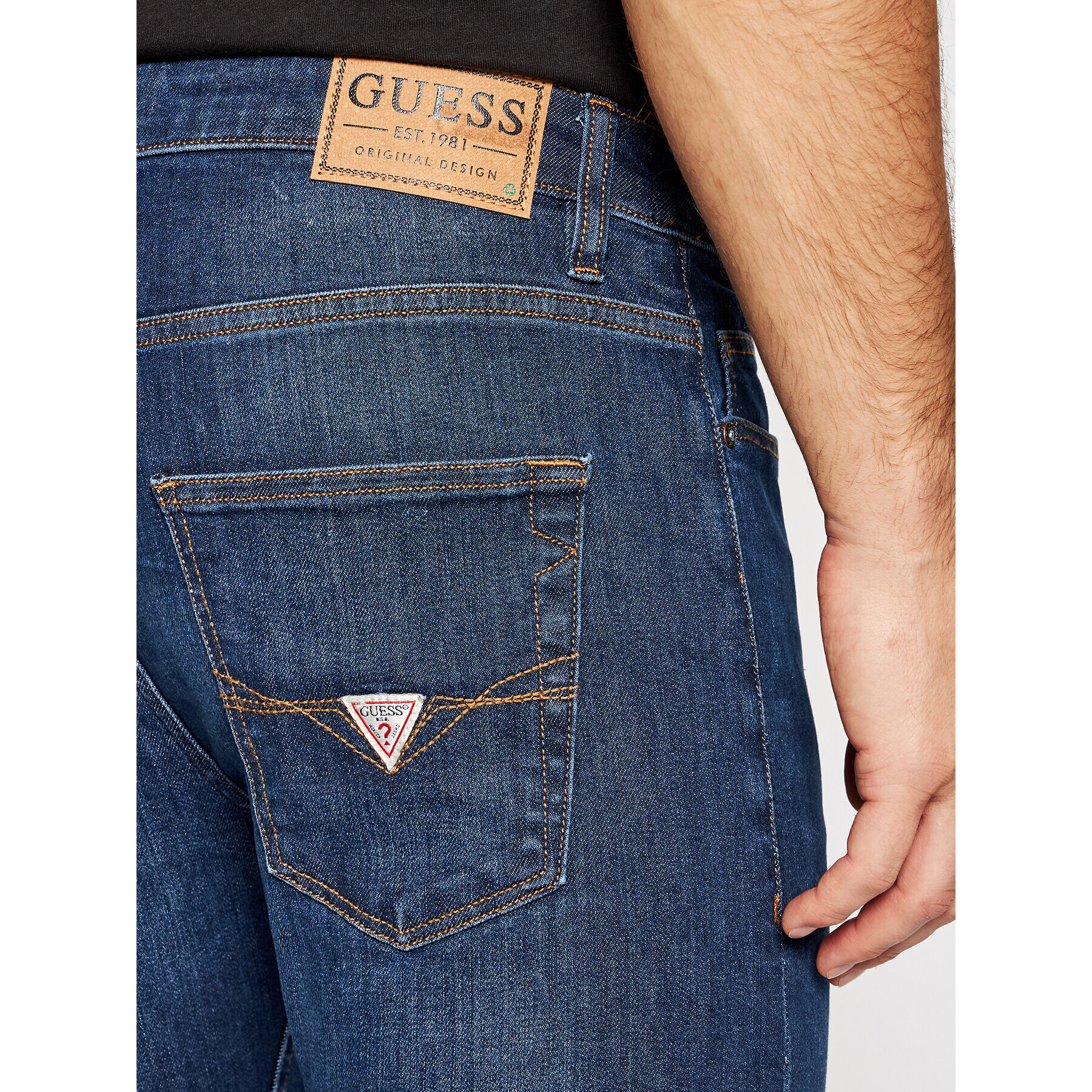 Guess Дънки Chris M1YA27 D4GV4 Тъмносин Super Skinny Fit - Pepit.bg