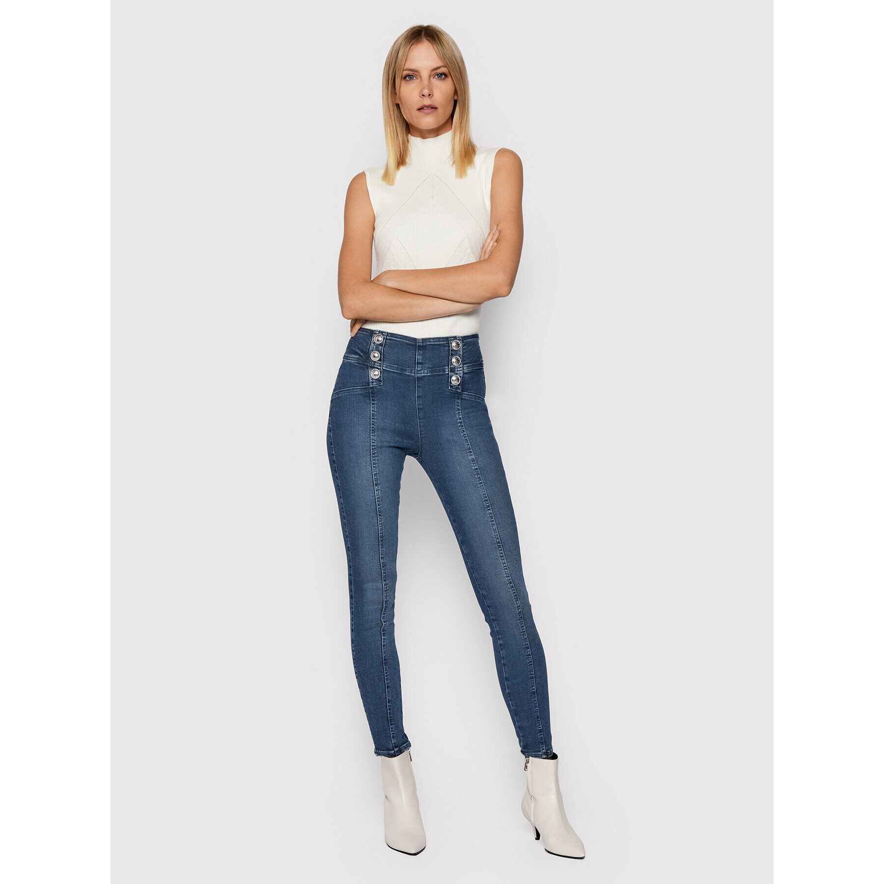 Guess Дънки джегингс W1BA39 D46D0 Син Skinny Fit - Pepit.bg