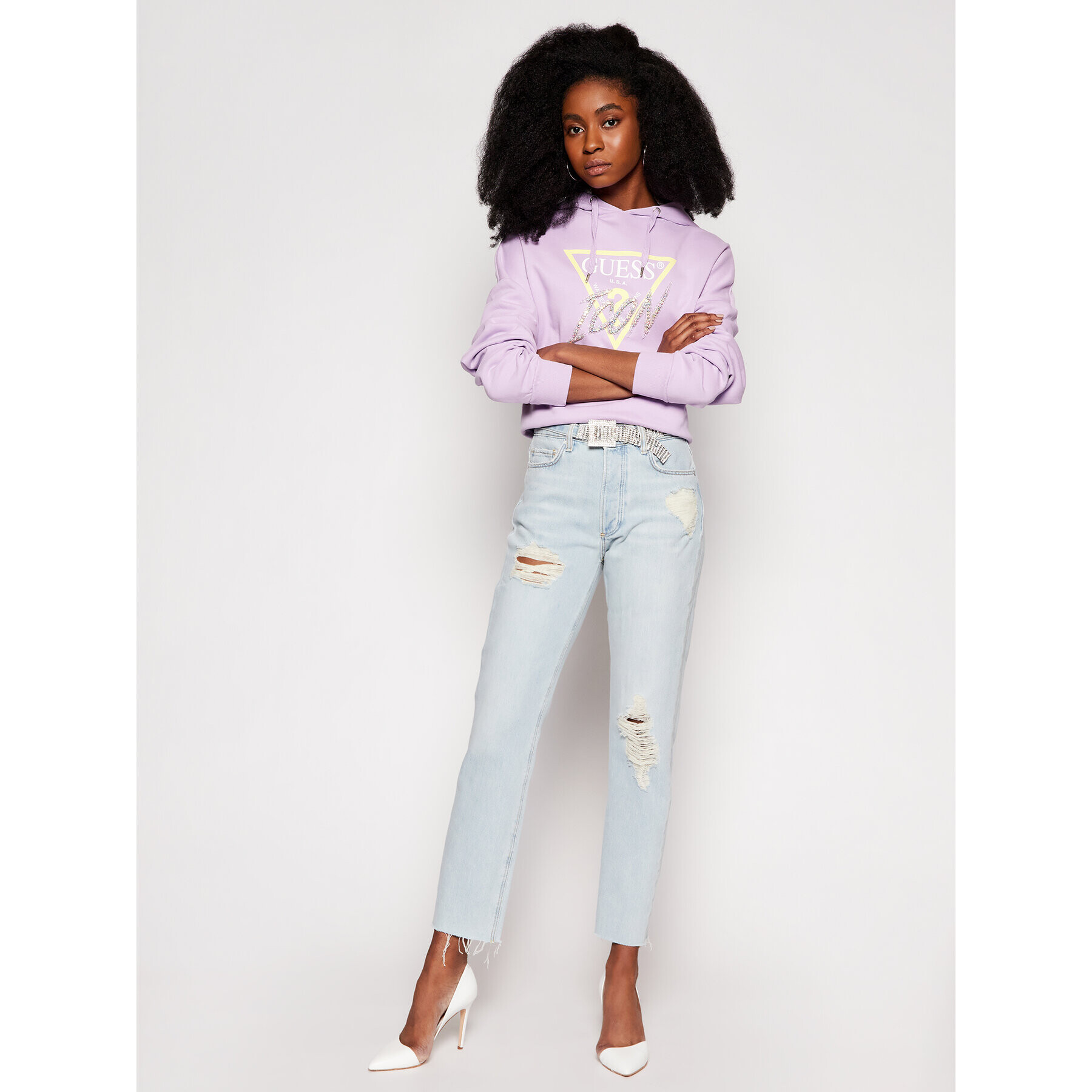 Guess Дънки Girly W1RA16 D3Y0I Син Iconic Fit - Pepit.bg