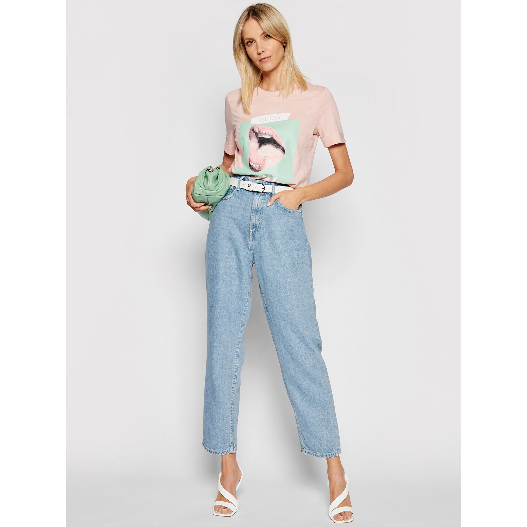 Guess Дънки Jacqueline W02A53 D3LI3 Син Relaxed Fit - Pepit.bg