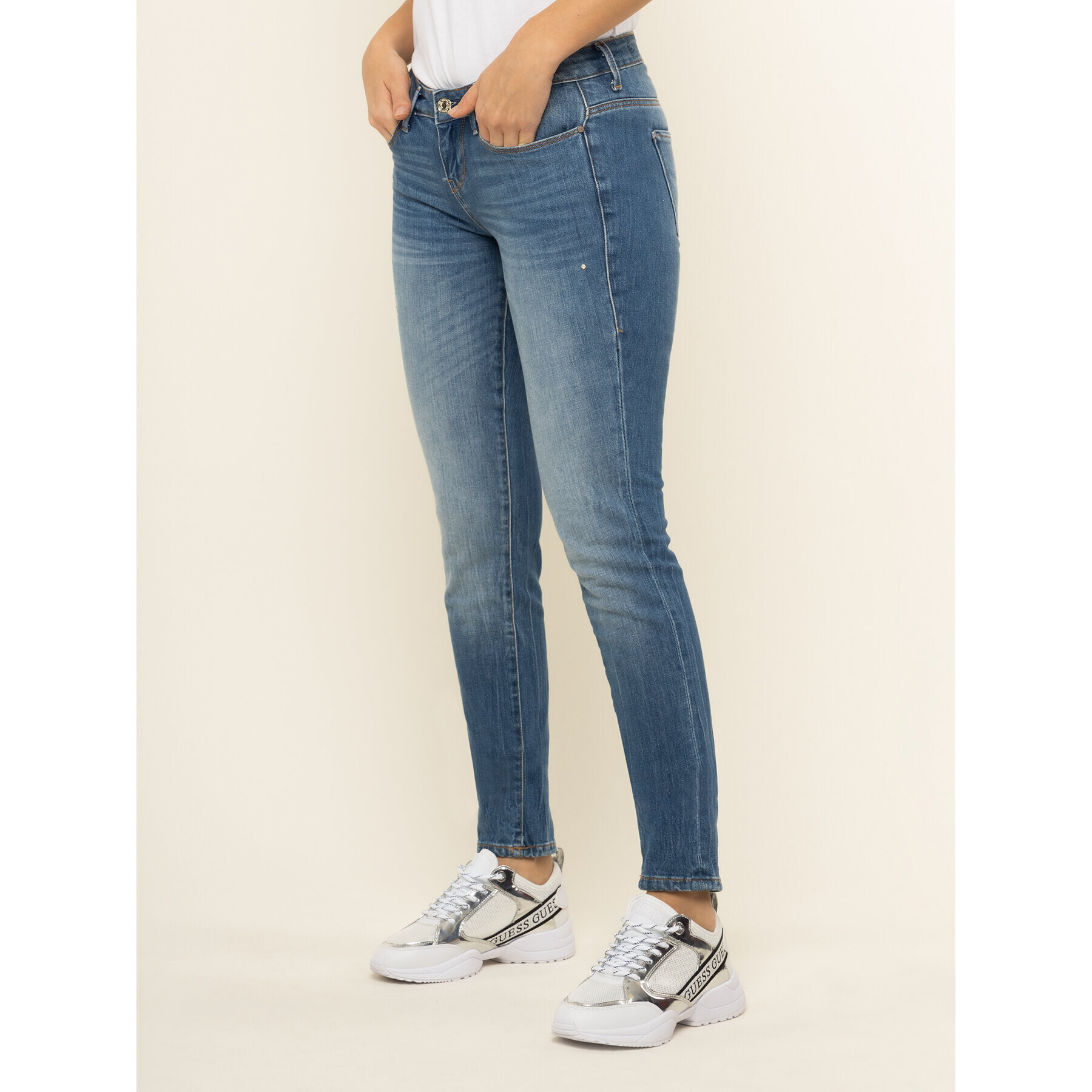 Guess Дънки Jegging W01A27 D3XR1 Син Ultra Skinny Fit - Pepit.bg