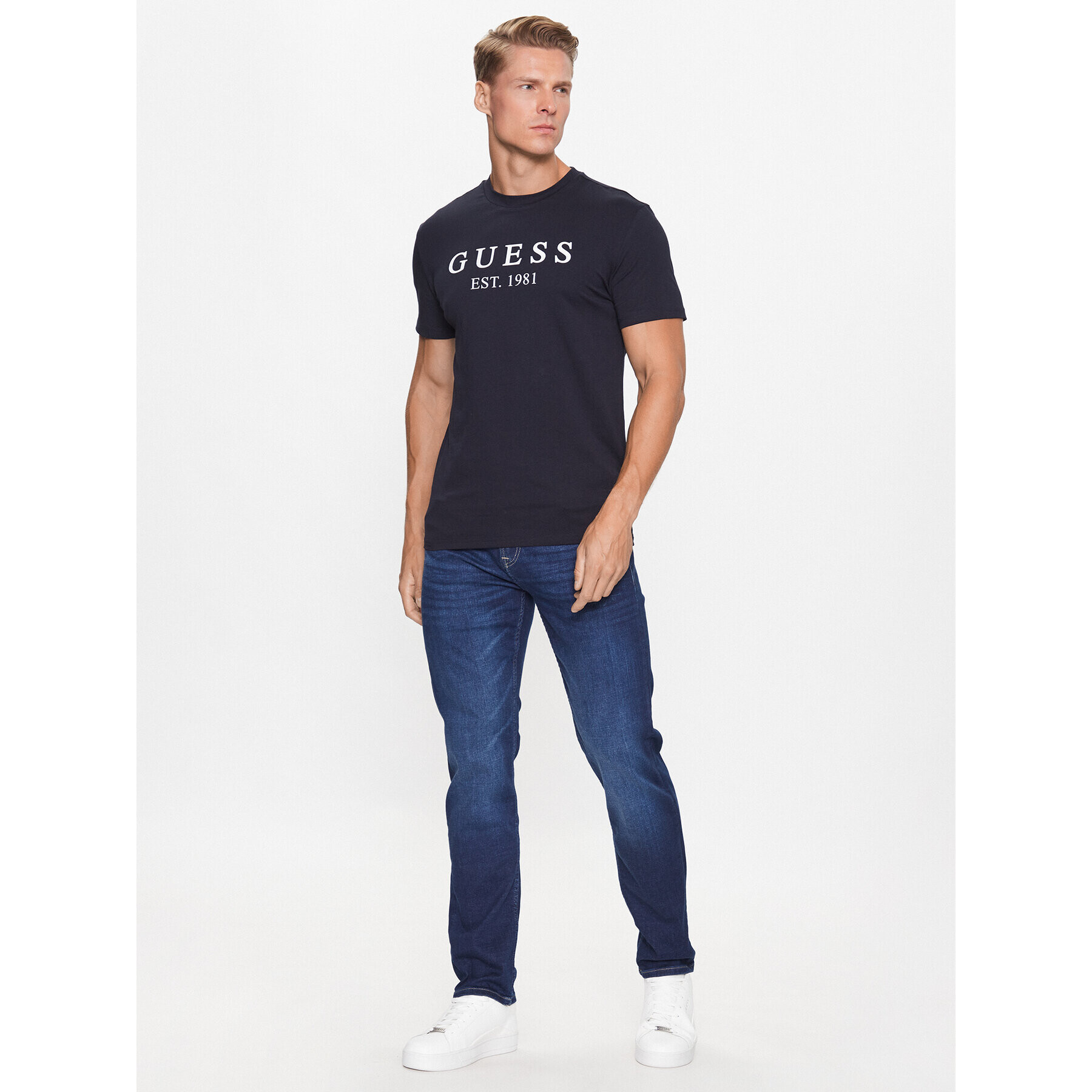 Guess Дънки M3YAN2 D5271 Тъмносин Slim Fit - Pepit.bg