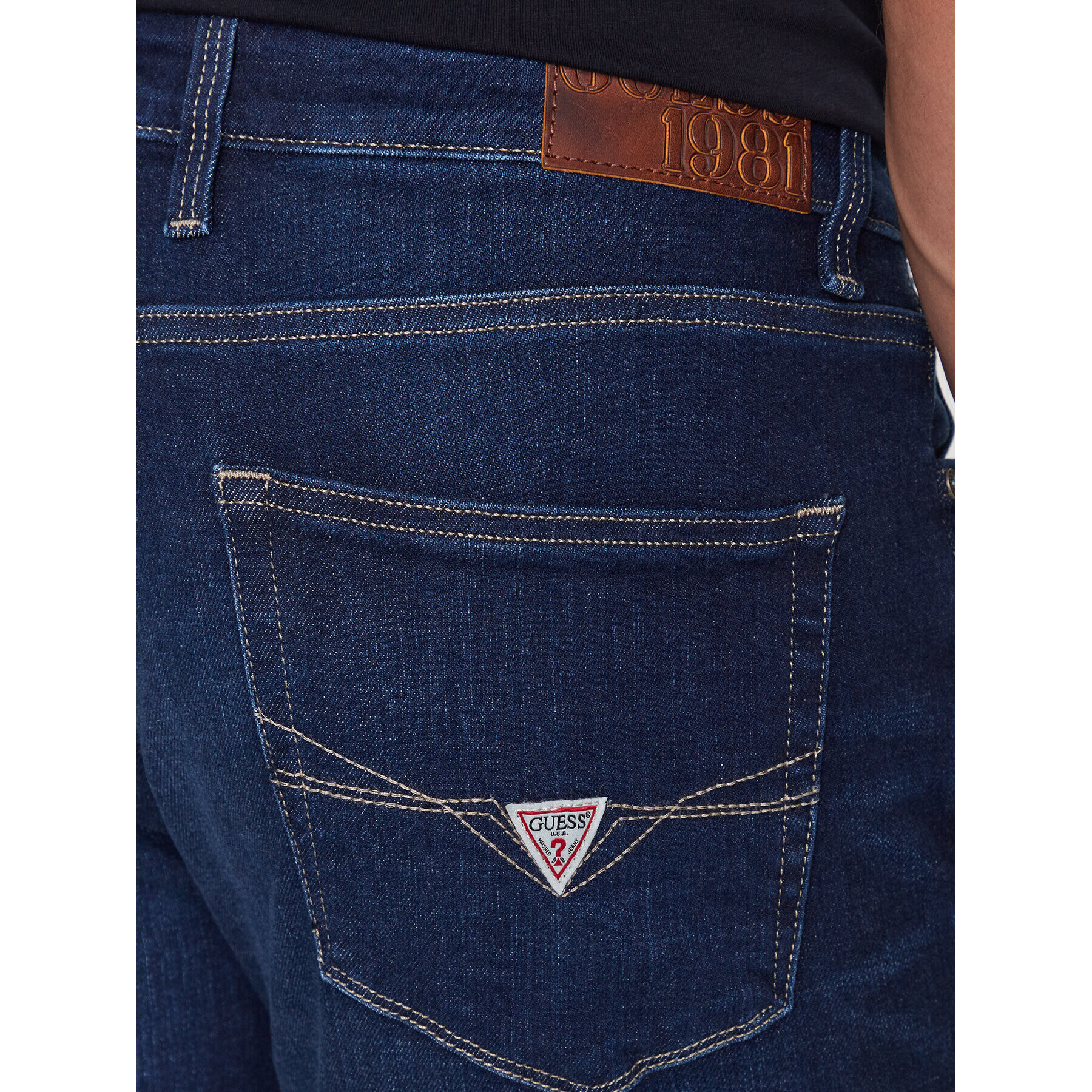 Guess Дънки M3YAN2 D5271 Тъмносин Slim Fit - Pepit.bg