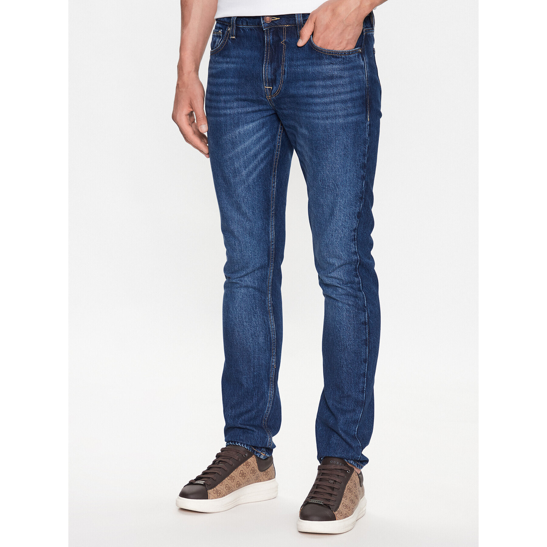 Guess Дънки M3YAS2 D4T9H Син Slim Fit - Pepit.bg