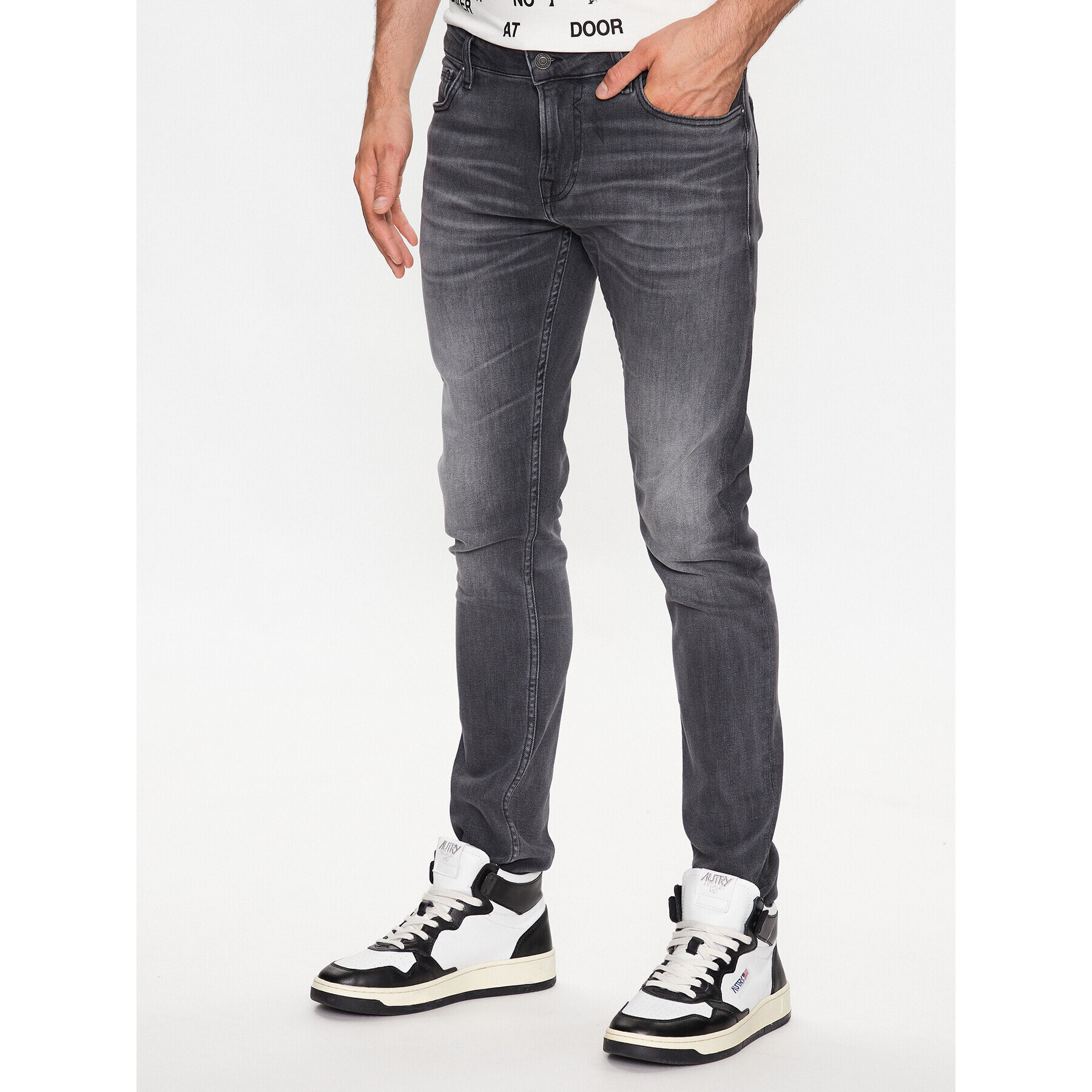 Guess Дънки Miami M2YAN1 D4Q52 Сив Skinny Fit - Pepit.bg