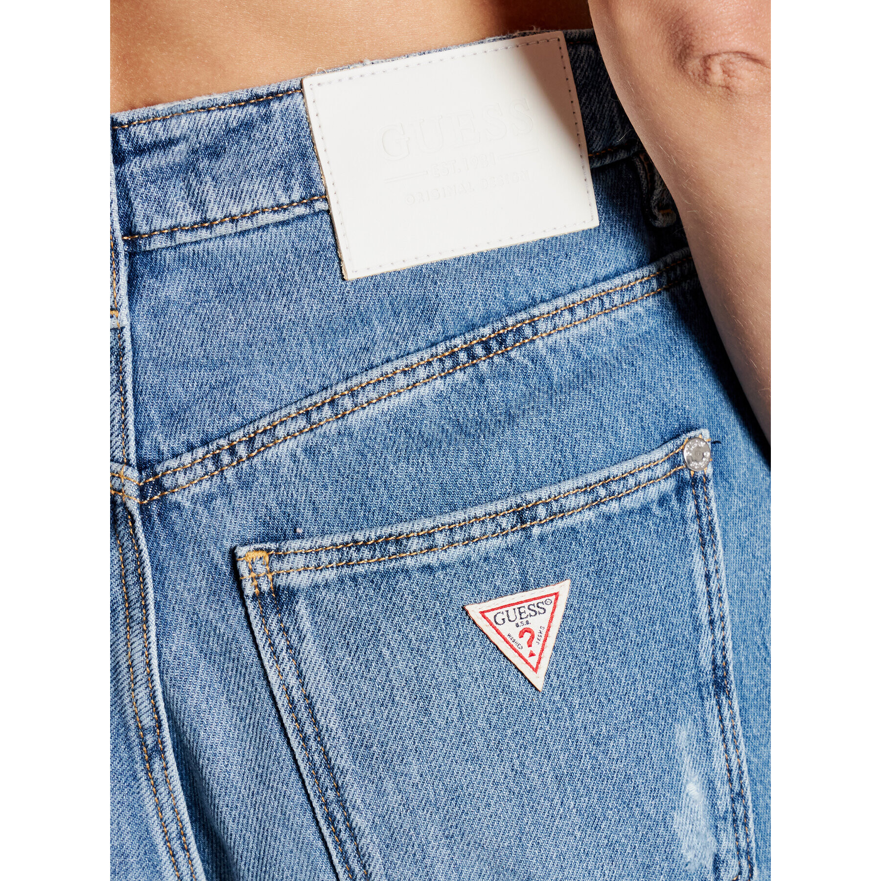 Guess Дънки Mom W1YA21 D3Y0G Син Mom Fit - Pepit.bg