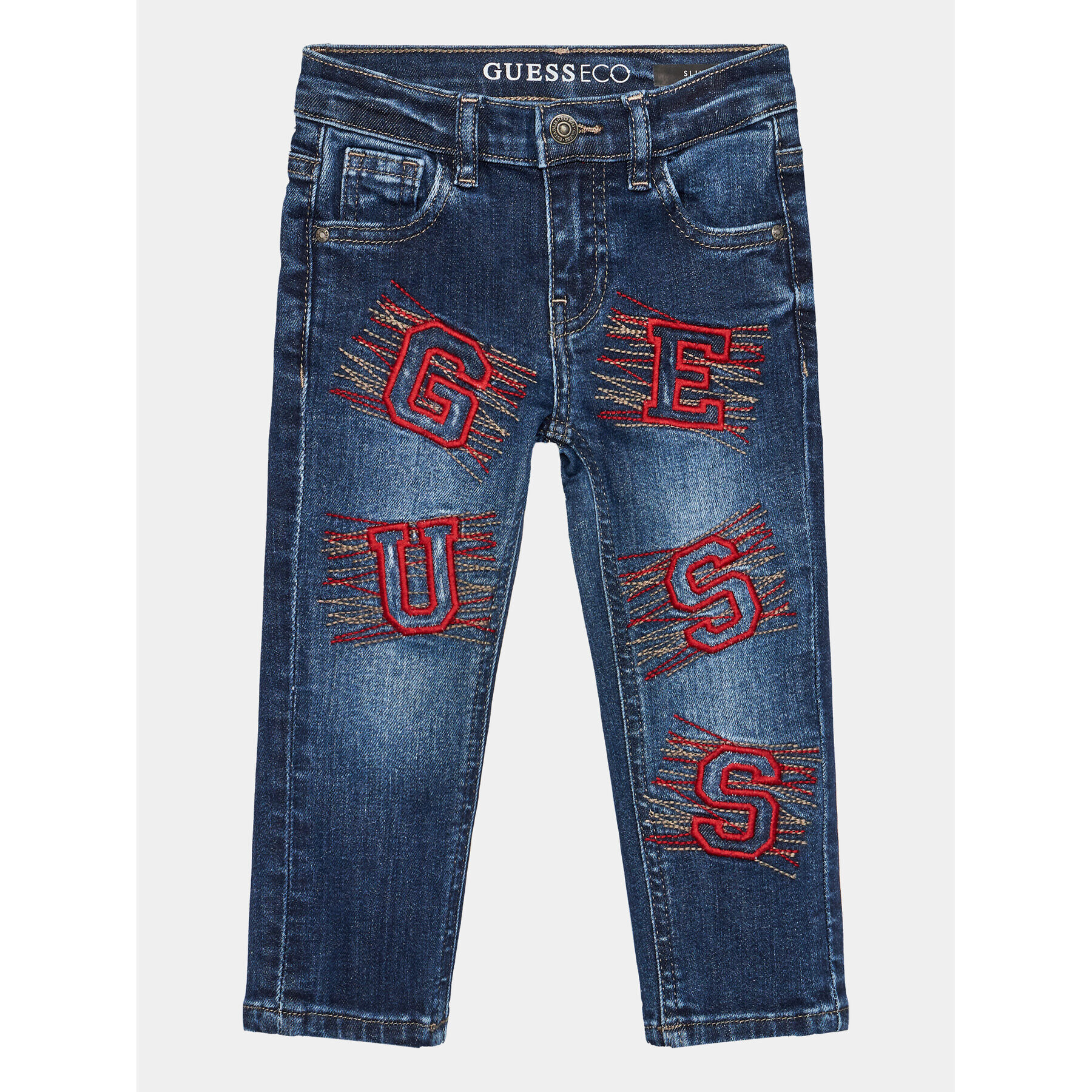 Guess Дънки N3BA10 D4GV0 Тъмносин Slim Fit - Pepit.bg