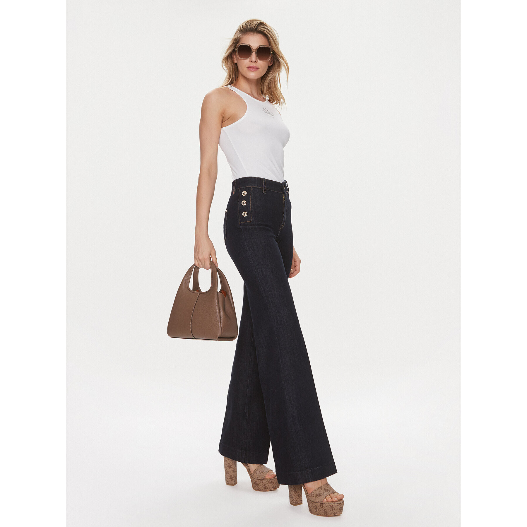 Guess Дънки New Faye W4RA0P D2QU1 Син Slim Fit - Pepit.bg