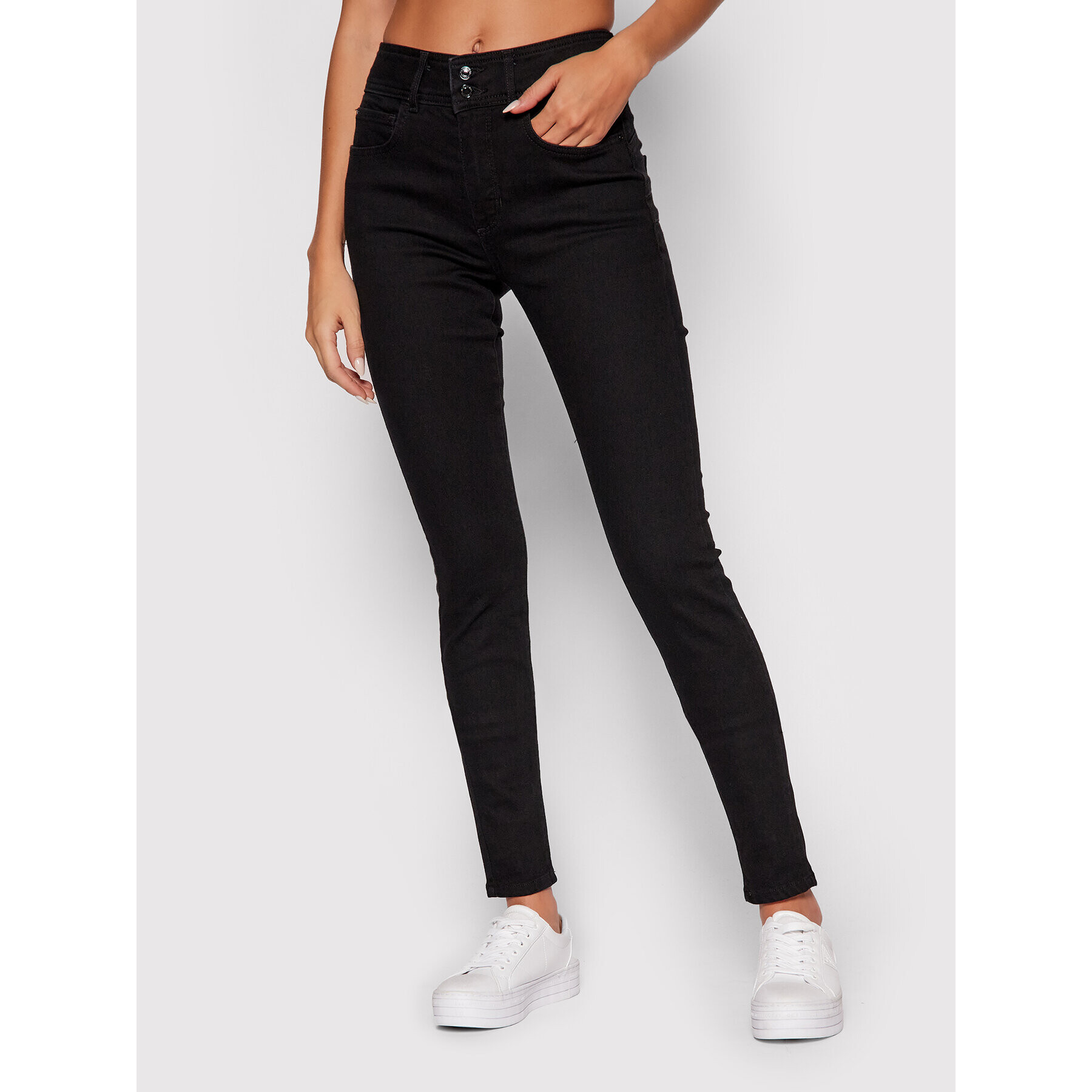 Guess Дънки Shape Up W1BA34 D4F51 Черен Skinny Fit - Pepit.bg