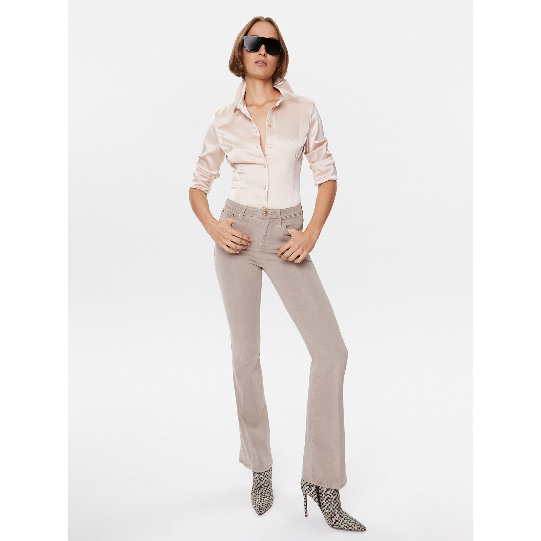 Guess Дънки Sonia W3BA0L WFQYA Бежов Flare Fit - Pepit.bg