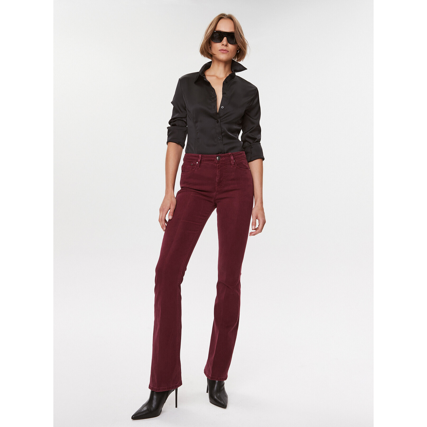 Guess Дънки Sonia W3BA0L WFQYA Бордо Flare Fit - Pepit.bg