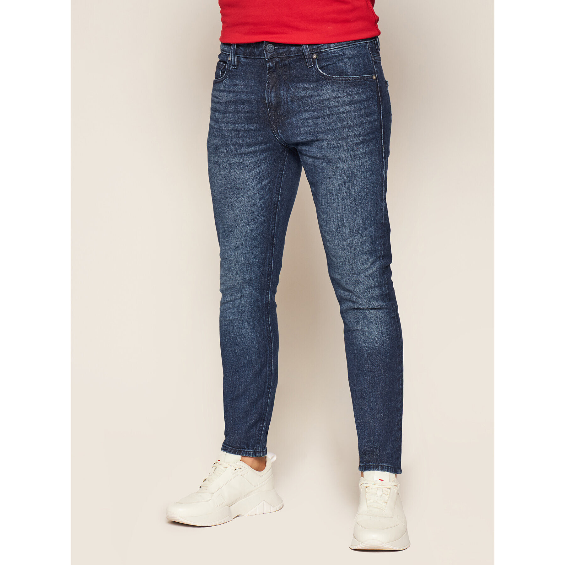 Guess Дънки тип Super Skinny Fit Chris M0YA27 D4321 Тъмносин Super Skinny Fit - Pepit.bg