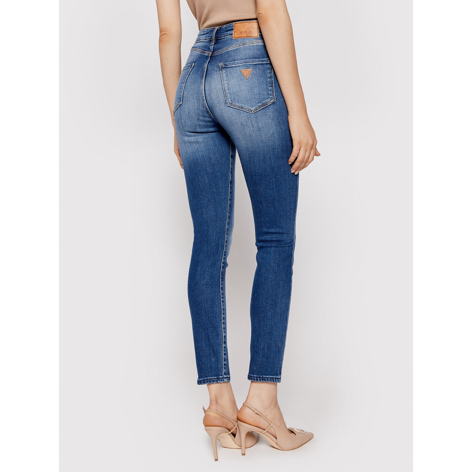 Guess Дънки Ultimate W1YA94 D4G12 Тъмносин Skinny Fit - Pepit.bg