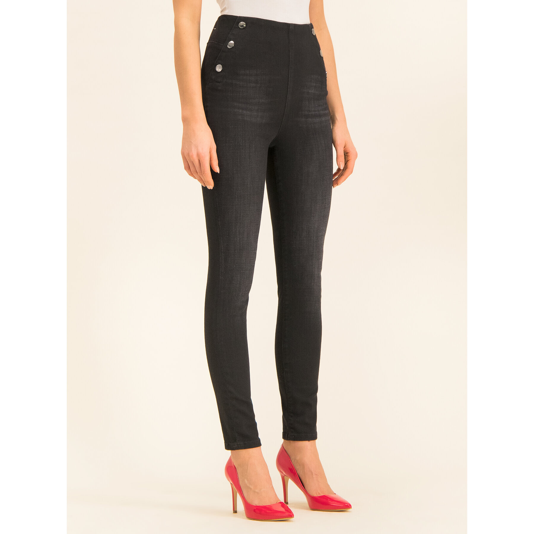 Guess Дънки Ultra Curve W01A56 D2ZK1 Черен Slim Fit - Pepit.bg