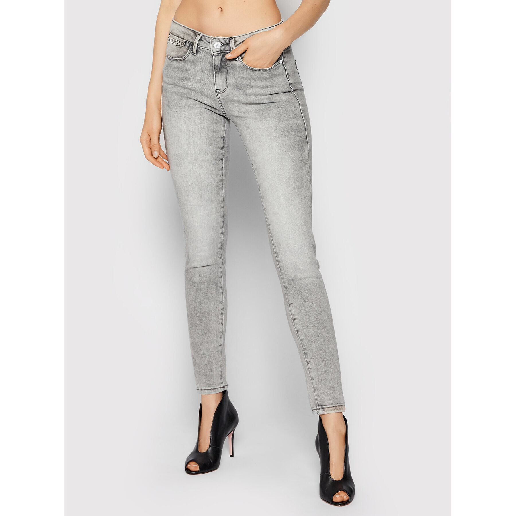 Guess Дънки джегингс W1BA03 D4HJ1 Сив Jegging Fit - Pepit.bg