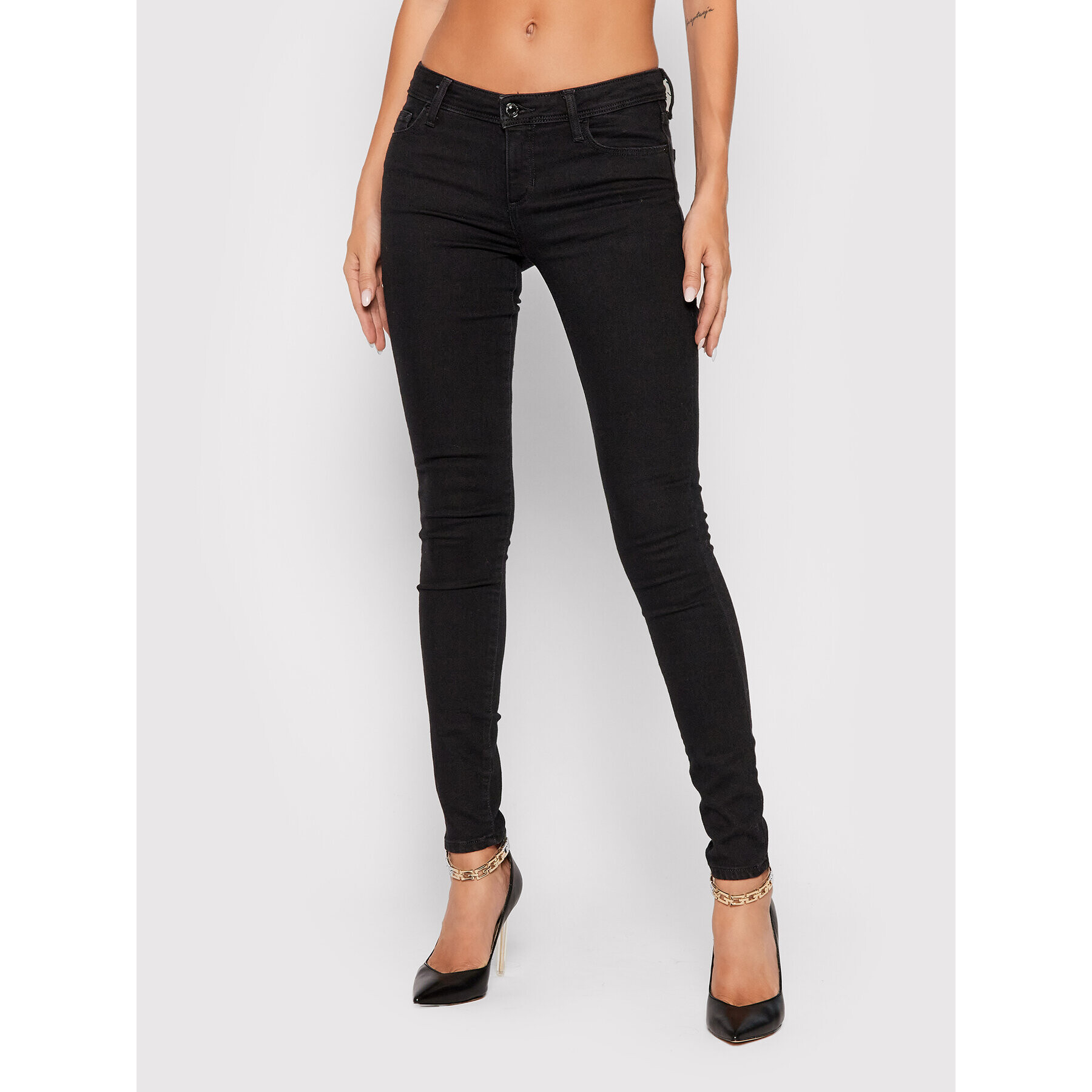 Guess Дънки W1BAB2 D4F511 Черен Skinny Fit - Pepit.bg