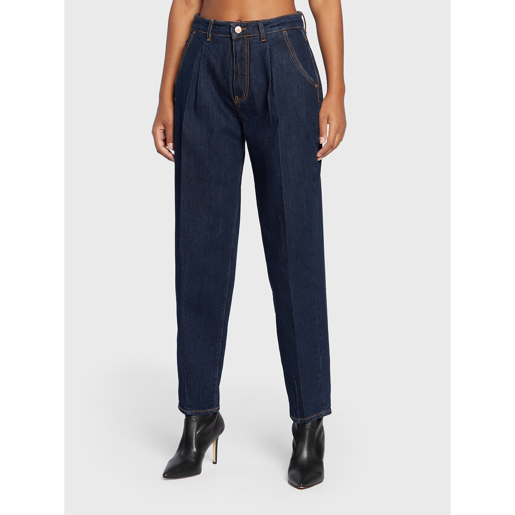 Guess Дънки W2BA29 D4NH4 Тъмносин Balloon Fit - Pepit.bg