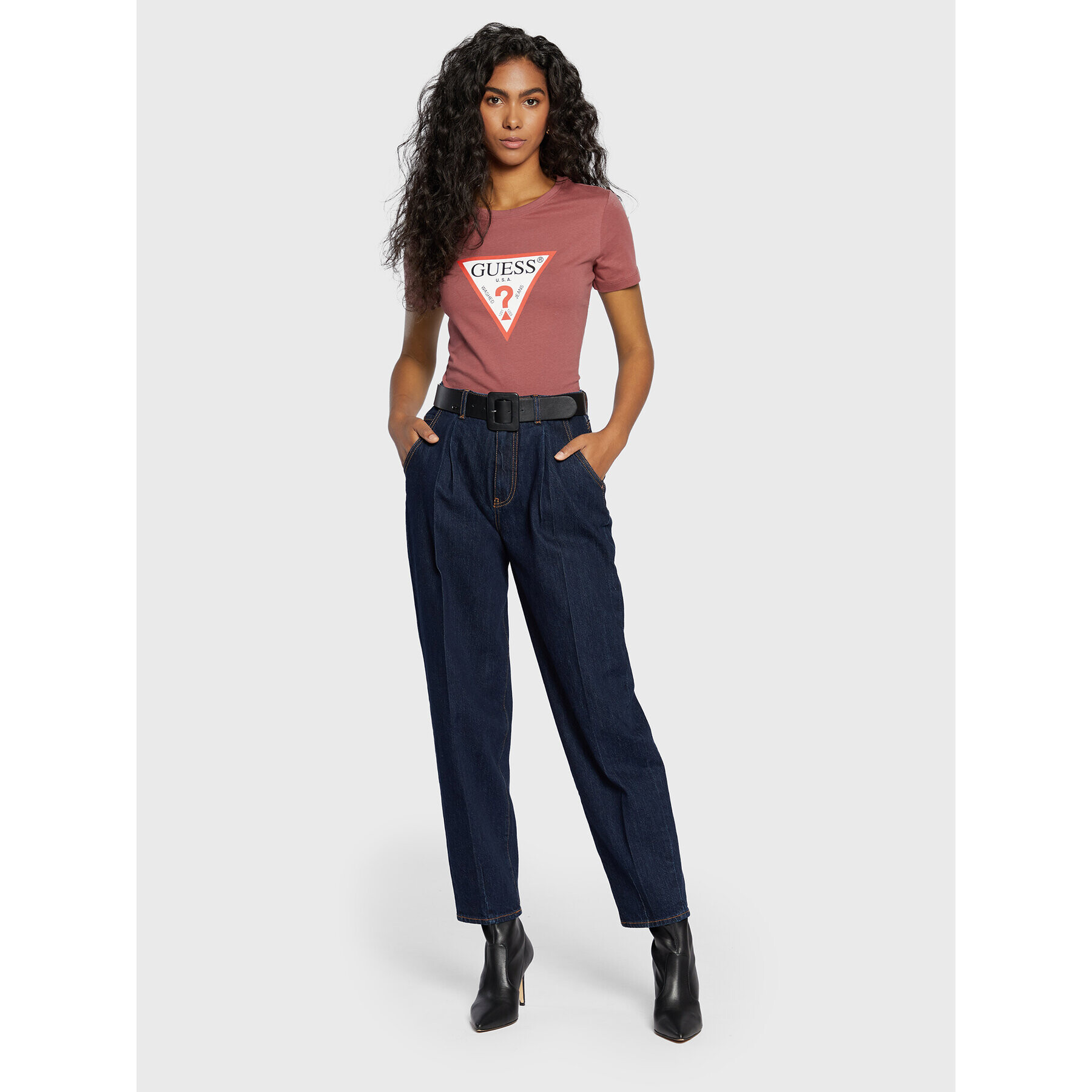 Guess Дънки W2BA29 D4NH4 Тъмносин Balloon Fit - Pepit.bg
