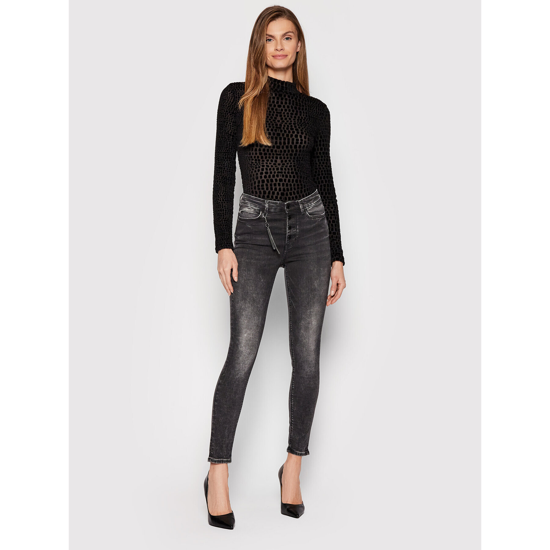 Guess Дънки W2RA28 D4KC1 Черен Skinny Fit - Pepit.bg