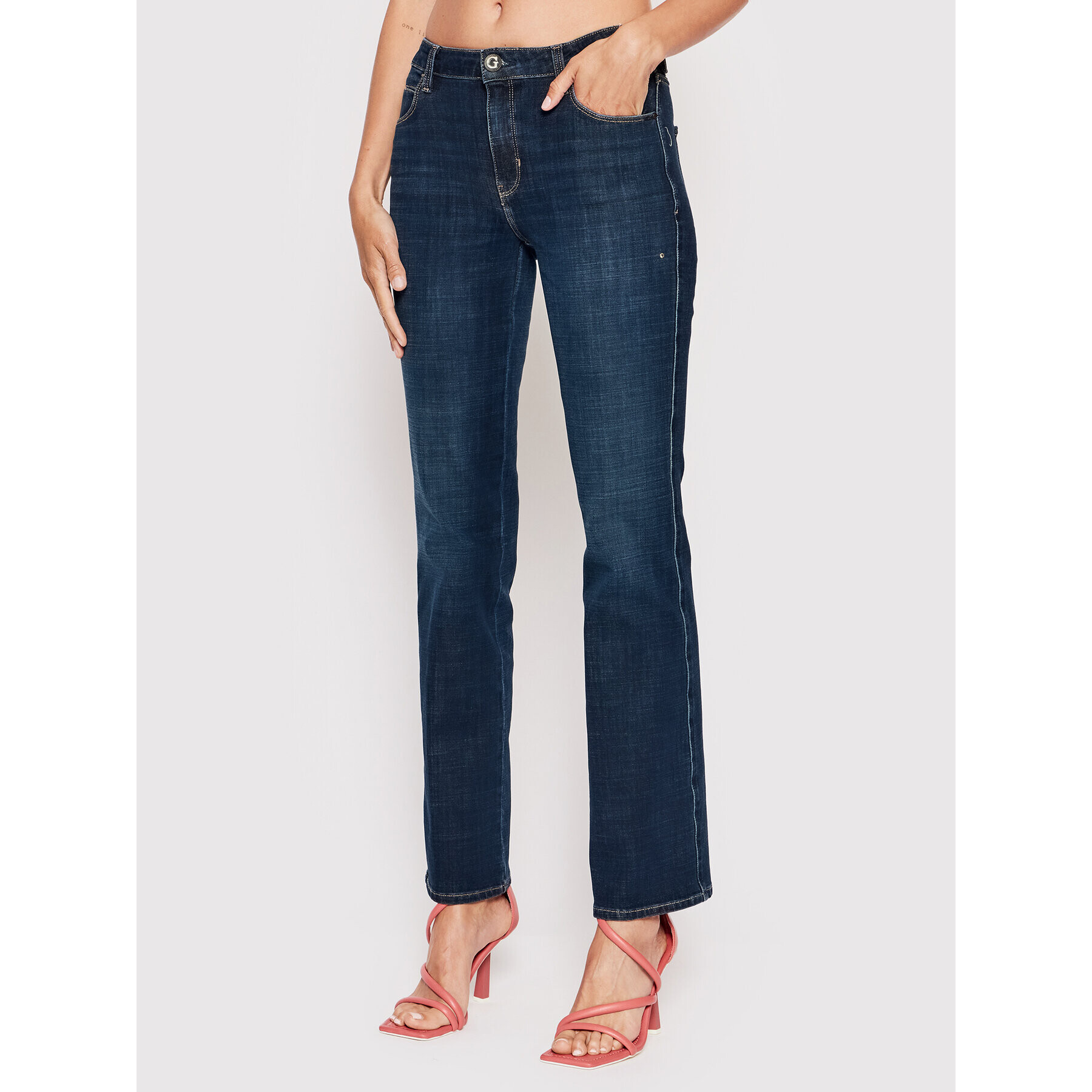 Guess Дънки W2YA15 D4PM3 Тъмносин Straight Fit - Pepit.bg