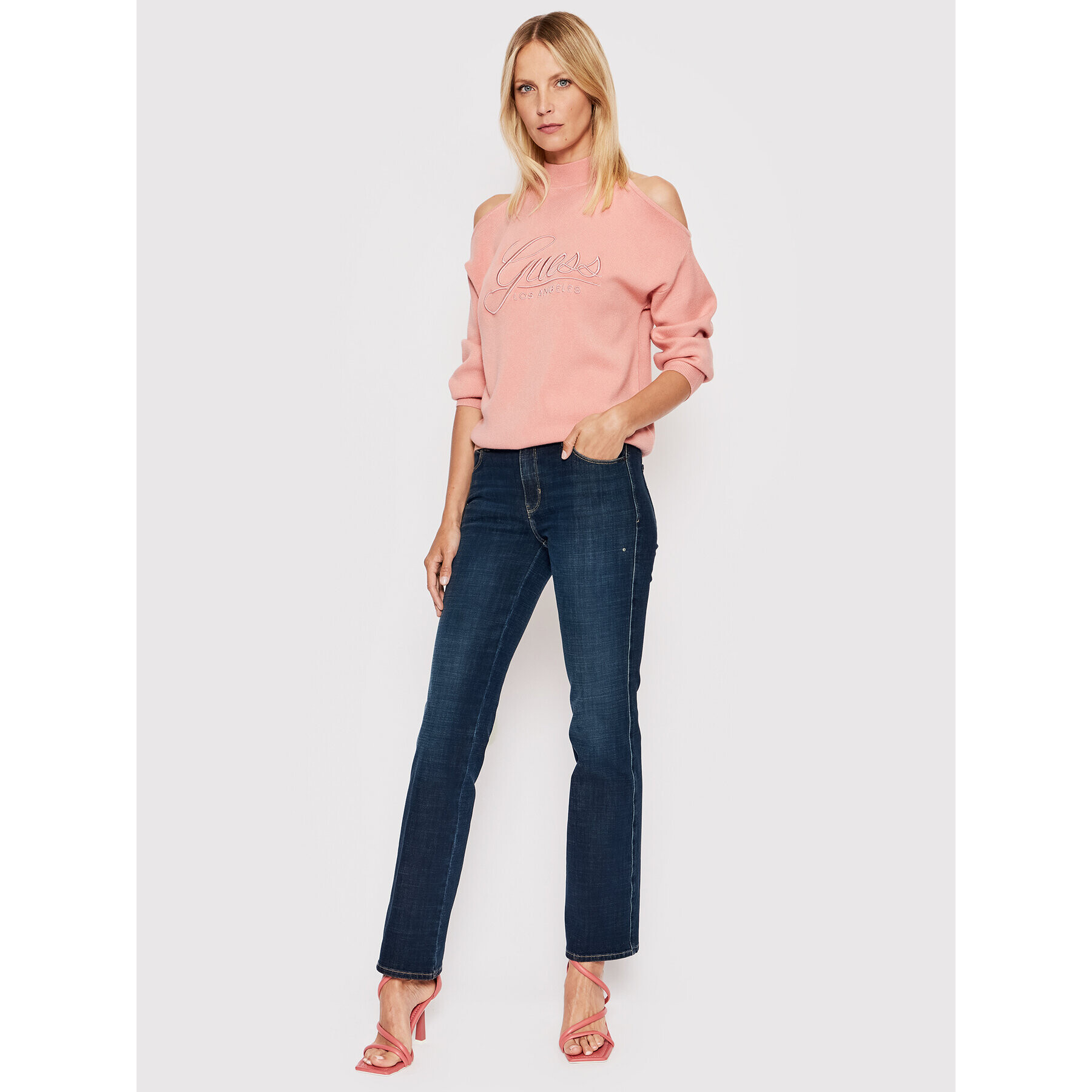 Guess Дънки W2YA15 D4PM3 Тъмносин Straight Fit - Pepit.bg