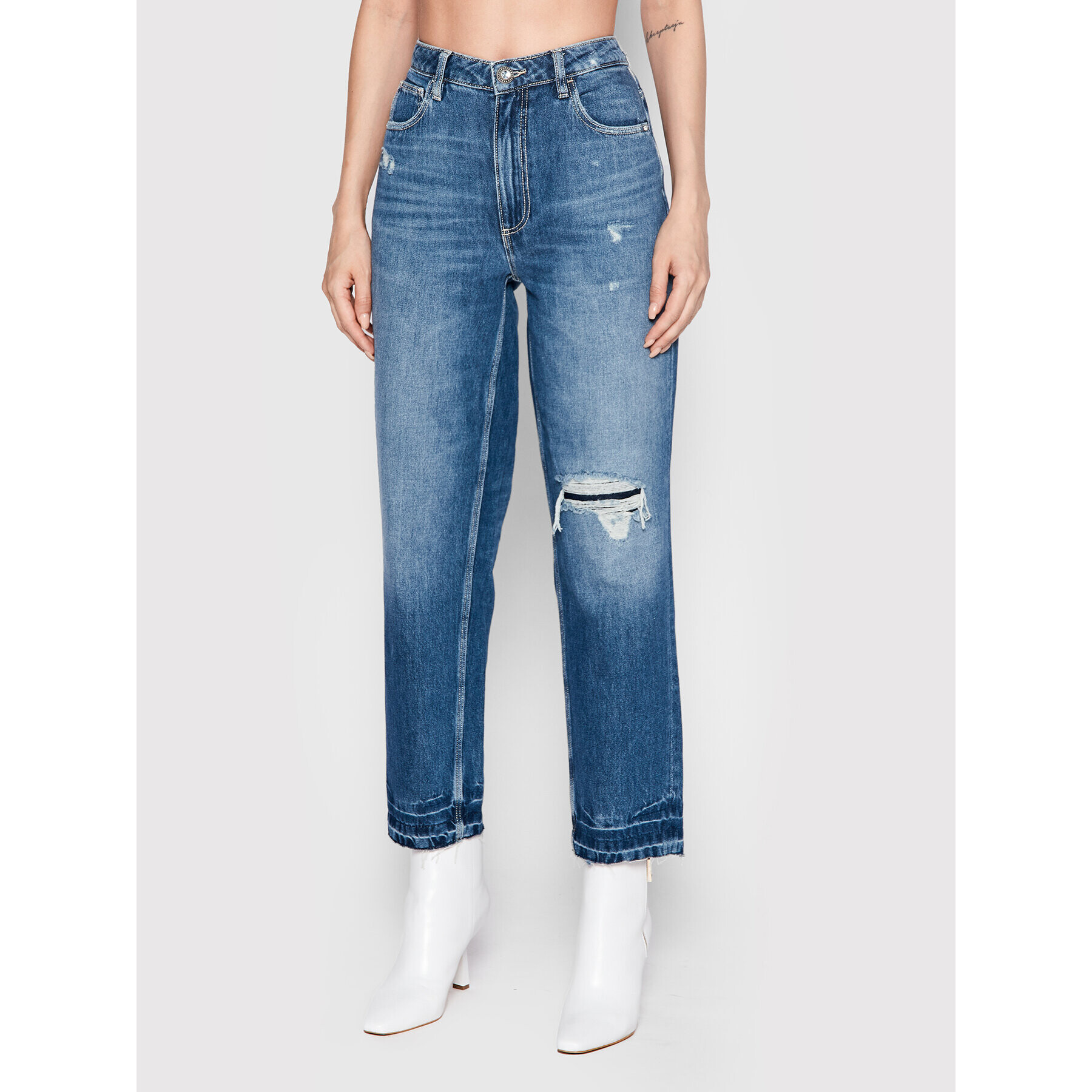 Guess Дънки W2YA21 D4PX1 Син Mom Fit - Pepit.bg