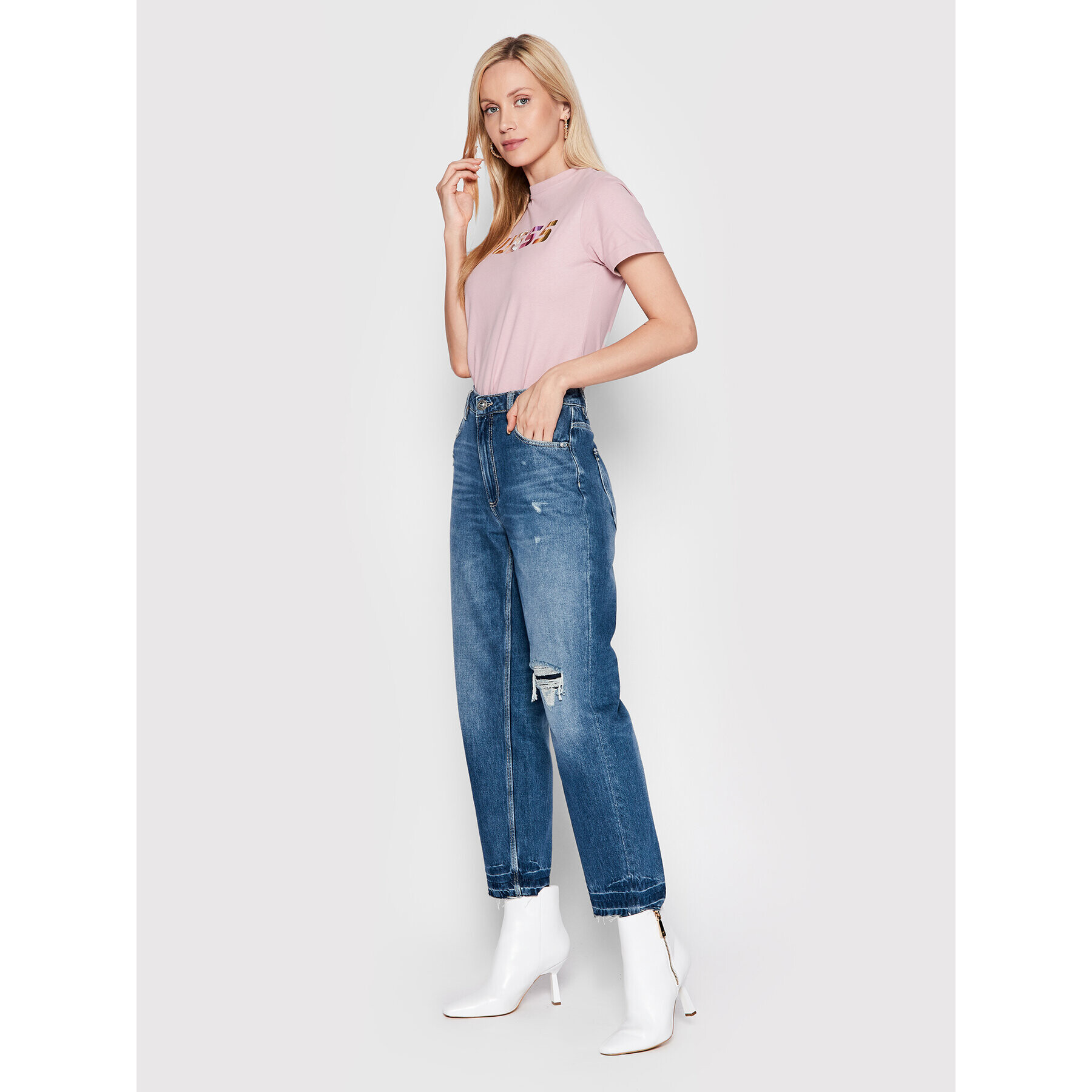 Guess Дънки W2YA21 D4PX1 Син Mom Fit - Pepit.bg