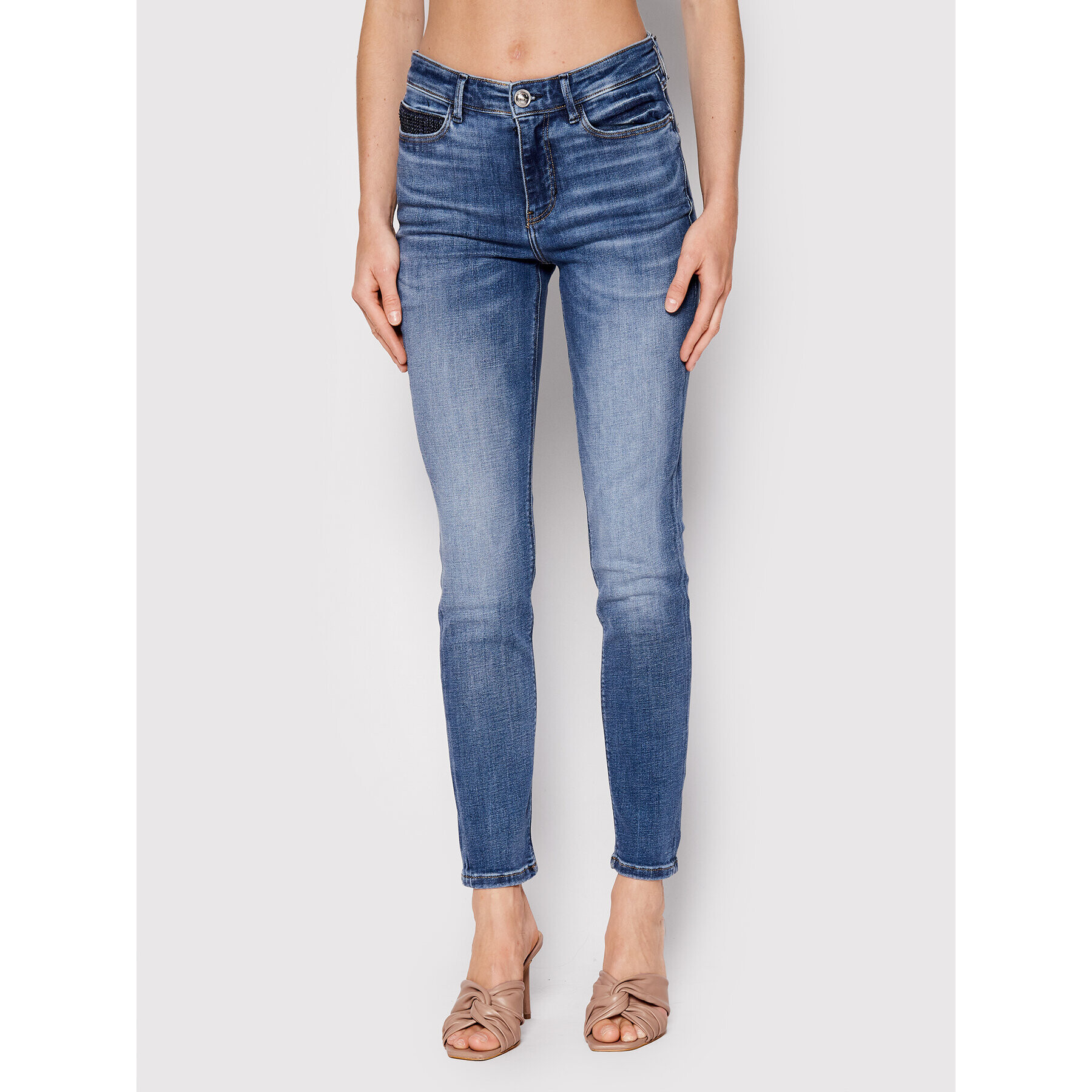 Guess Дънки W2YA46 D4H15 Син Skinny Fit - Pepit.bg