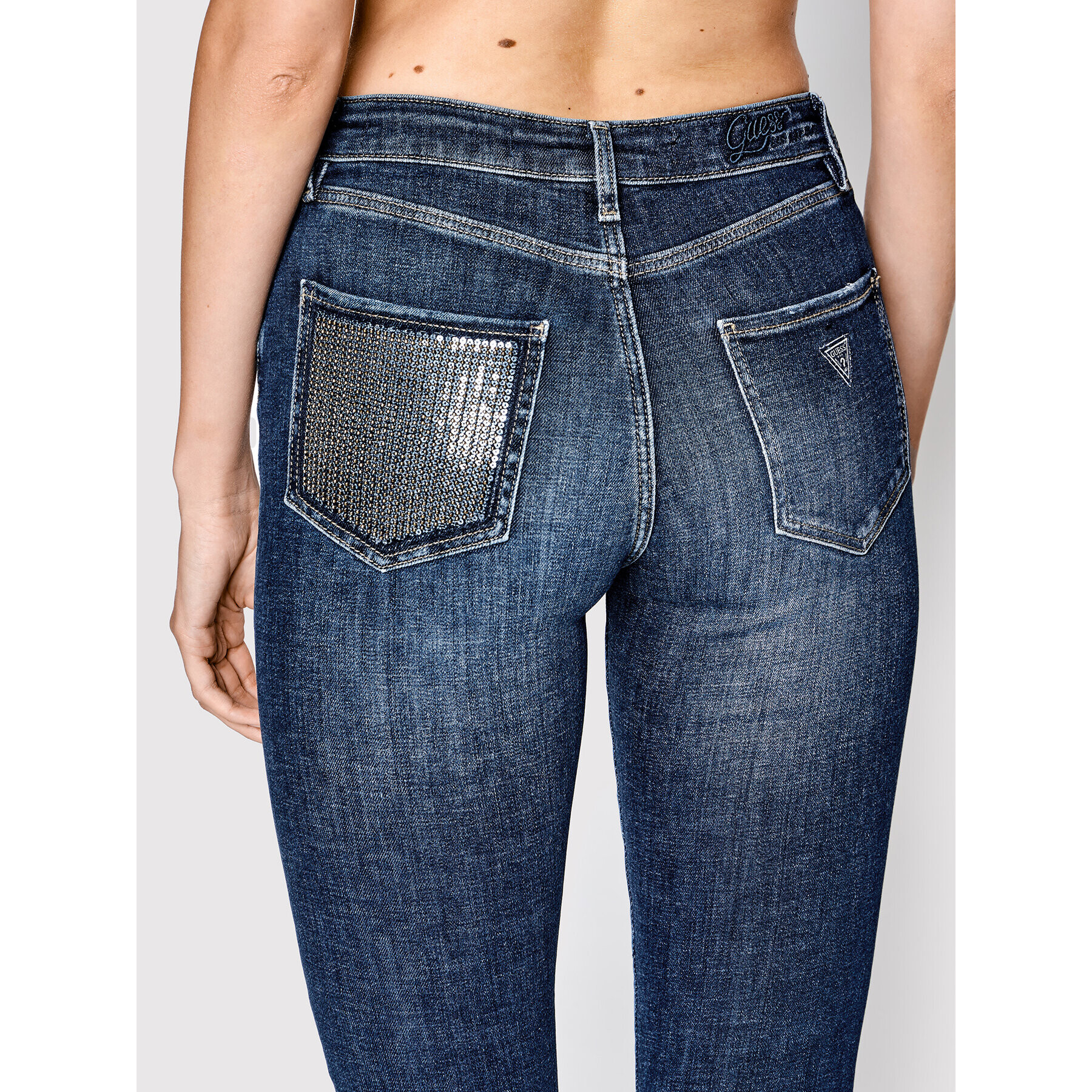 Guess Дънки W2YA94 D4H13 Тъмносин Skinny Fit - Pepit.bg