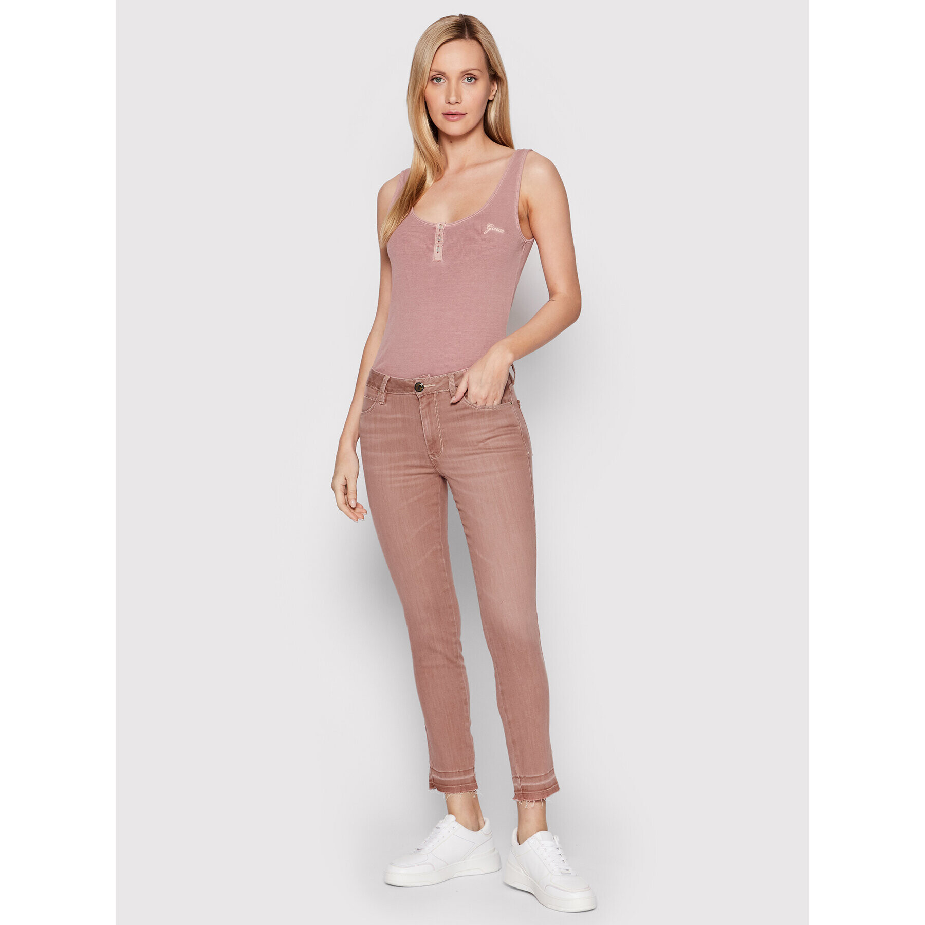 Guess Дънки W2YAJ3 D4PN2 Розов Skinny Fit - Pepit.bg