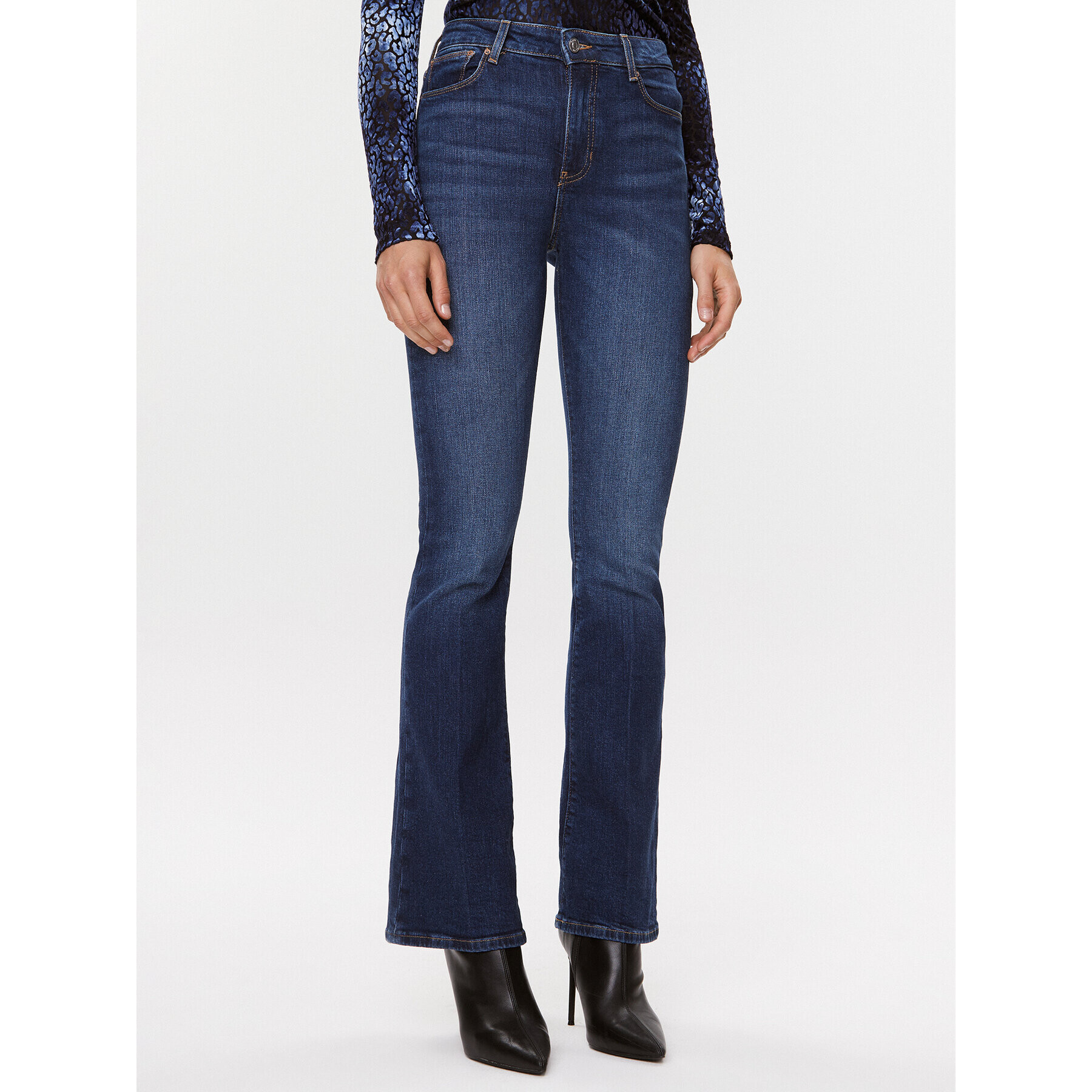 Guess Дънки W3BA0L D55N0 Син Flare Fit - Pepit.bg