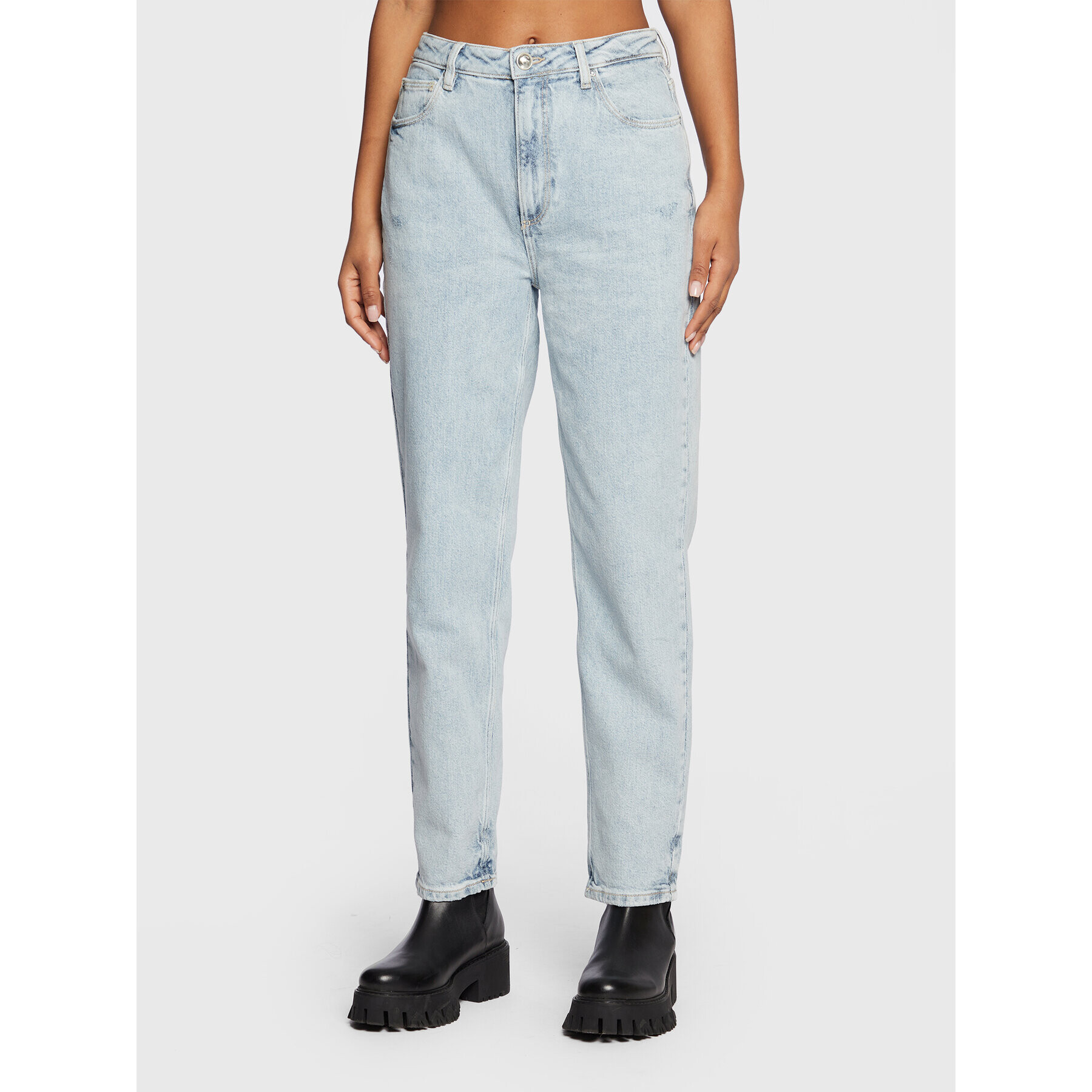 Guess Дънки W3RA21 D4WB1 Син Mom Fit - Pepit.bg