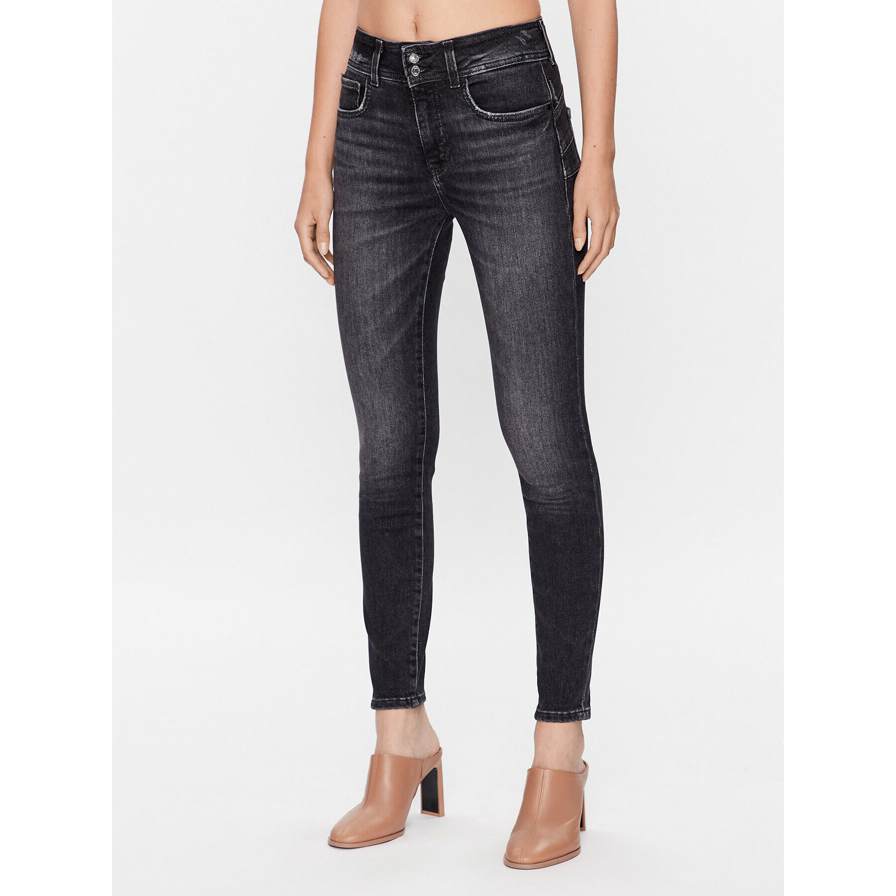 Guess Дънки W3YA35 D52T2 Черен Slim Fit - Pepit.bg