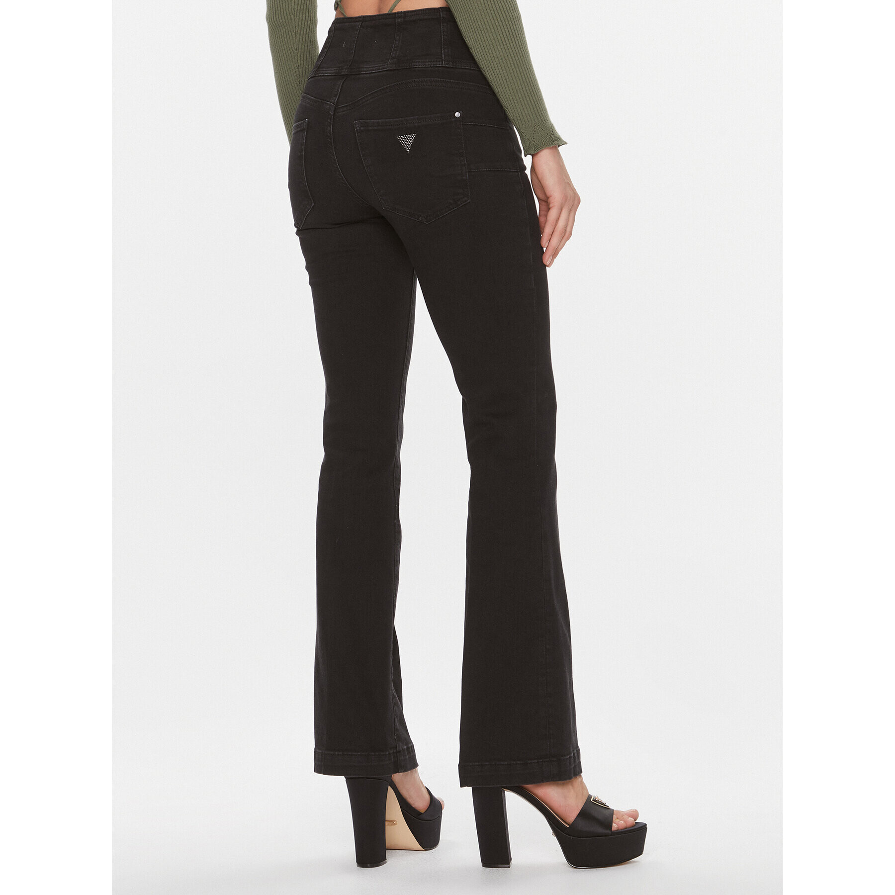 Guess Дънки W4RA0A D59I1 Черен Regular Fit - Pepit.bg