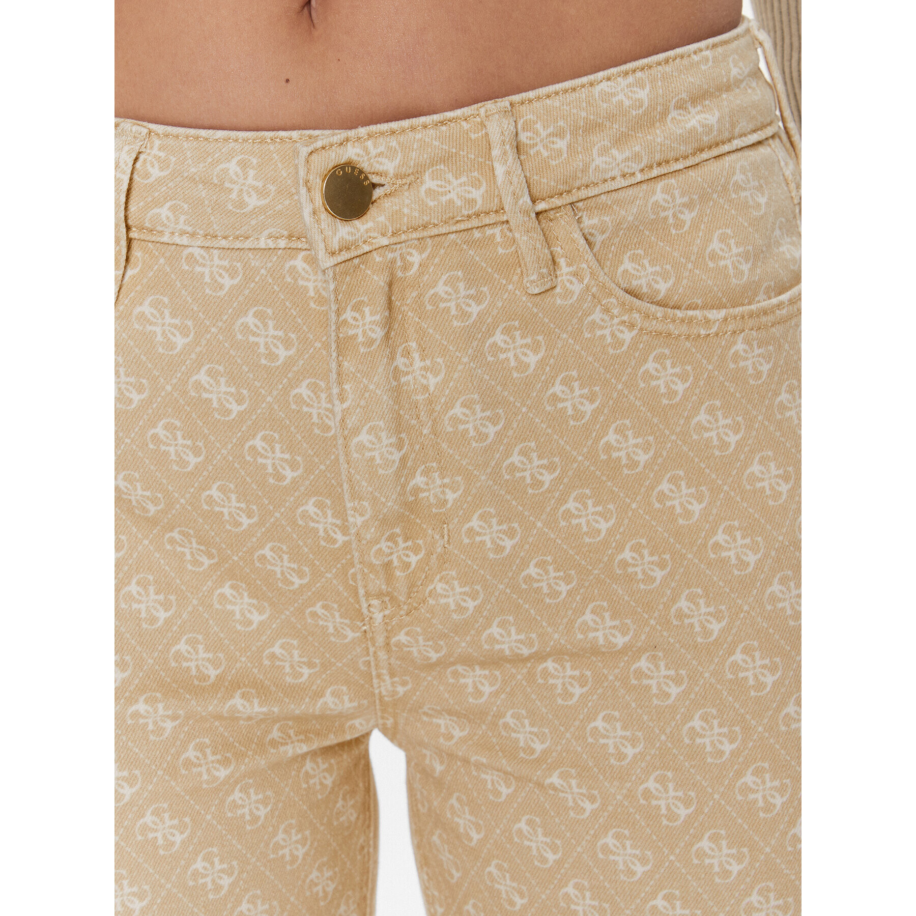 Guess Дънки W4RA22 WFXBA Бежов Regular Fit - Pepit.bg