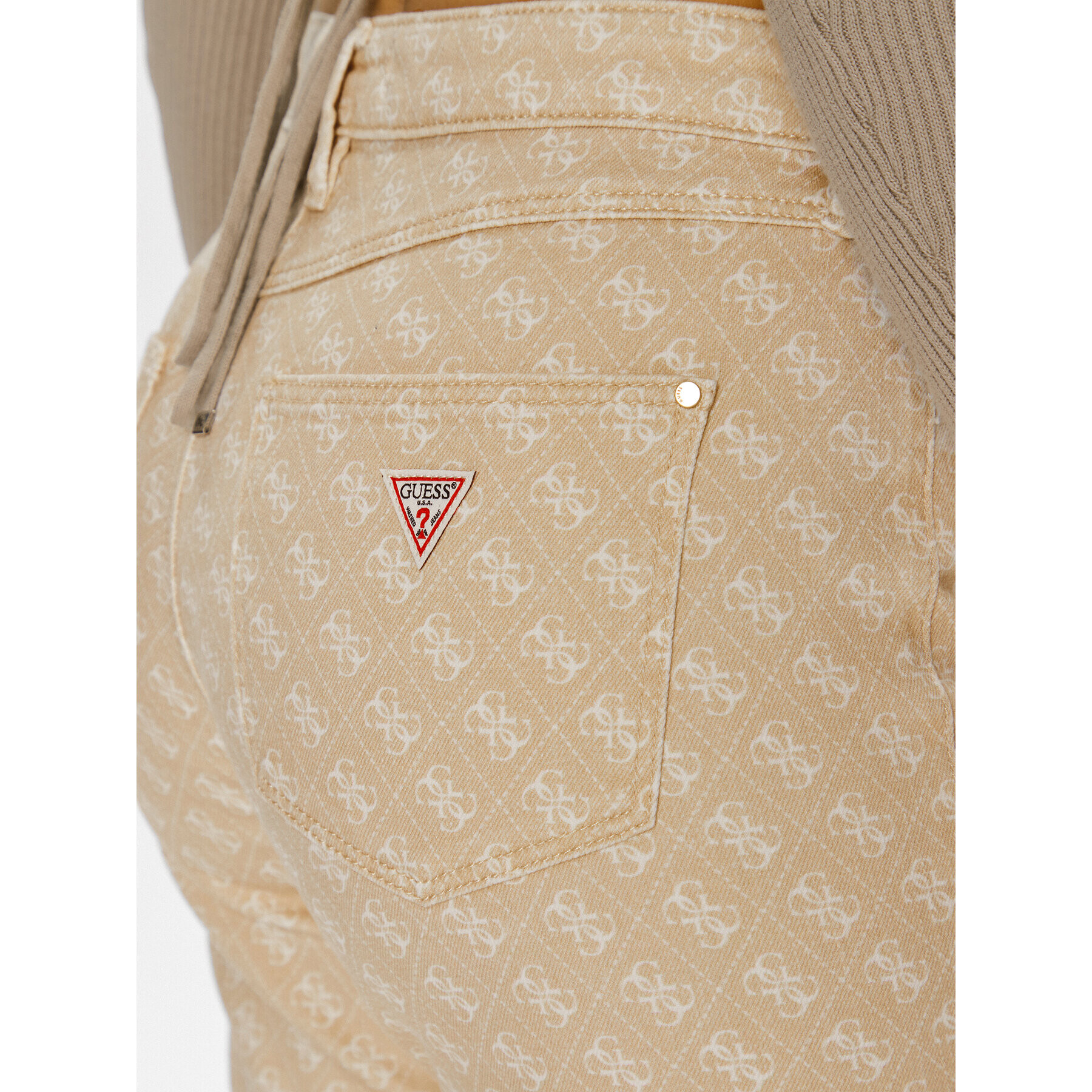 Guess Дънки W4RA22 WFXBA Бежов Regular Fit - Pepit.bg