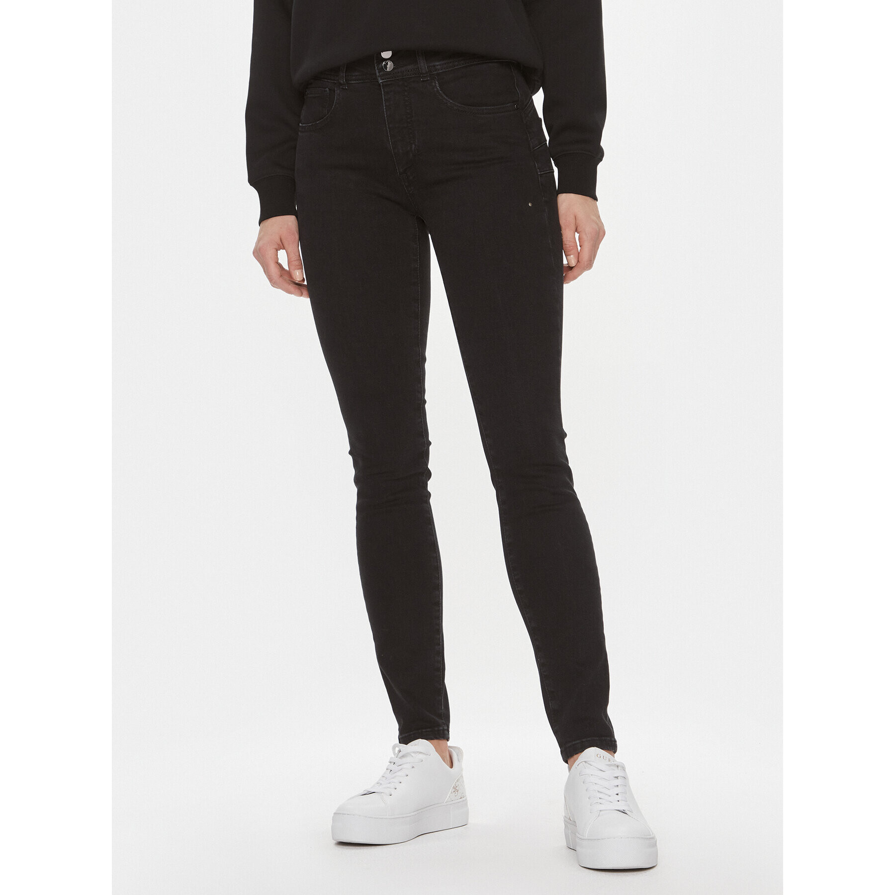 Guess Дънки W4RA3 4D59I1 Черен Skinny Fit - Pepit.bg