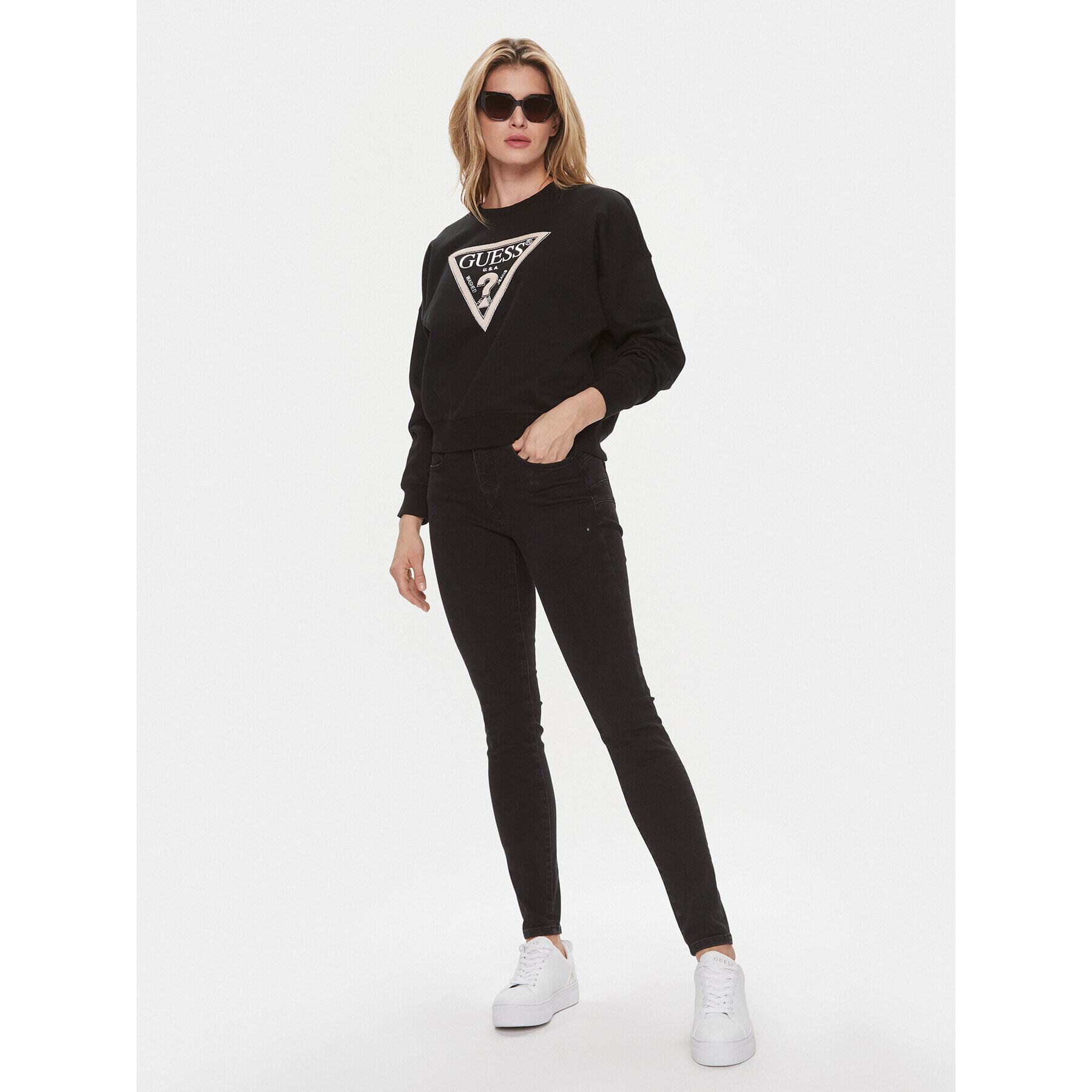 Guess Дънки W4RA3 4D59I1 Черен Skinny Fit - Pepit.bg