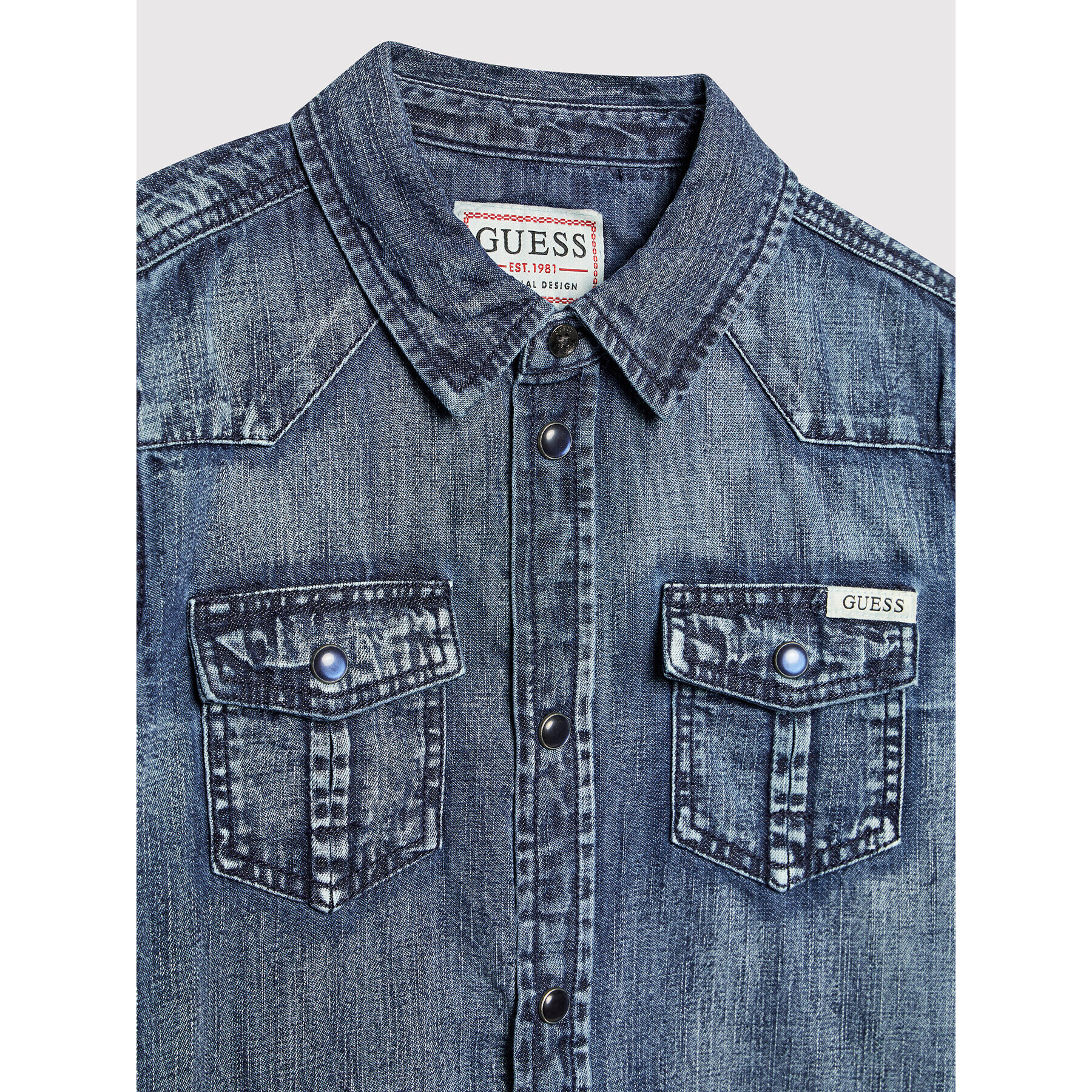 Guess дънкова риза L2GH02 D14LD Тъмносин Regular Fit - Pepit.bg