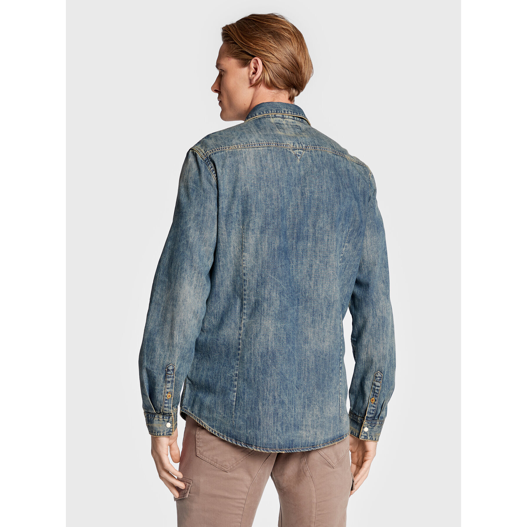 Guess дънкова риза M1BH02 D14LB Син Slim Fit - Pepit.bg