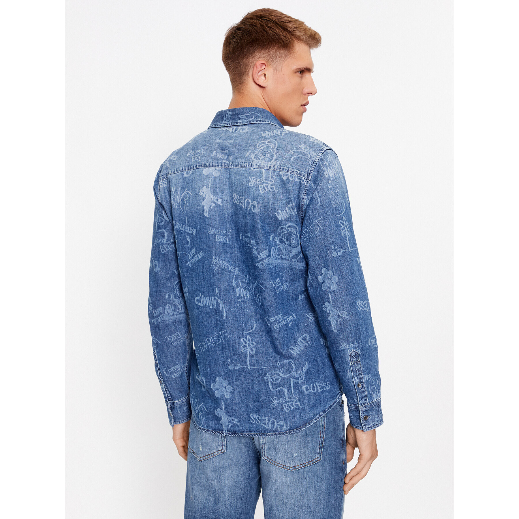 Guess дънкова риза M3BH12 D4U80 Син Regular Fit - Pepit.bg